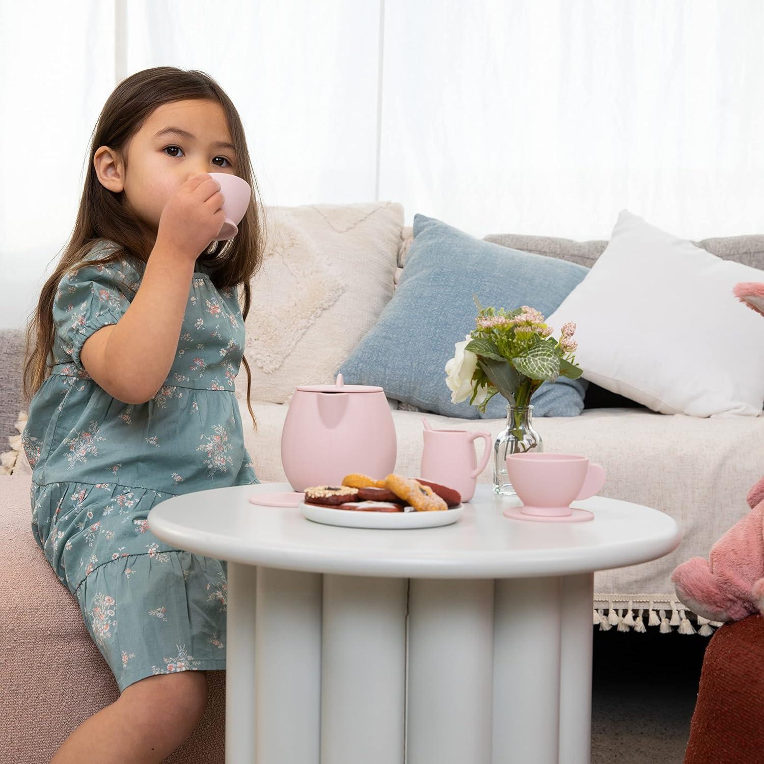 Juego de Té de Silicona Rosa 12 Piezas ForeverElla - Ecológico