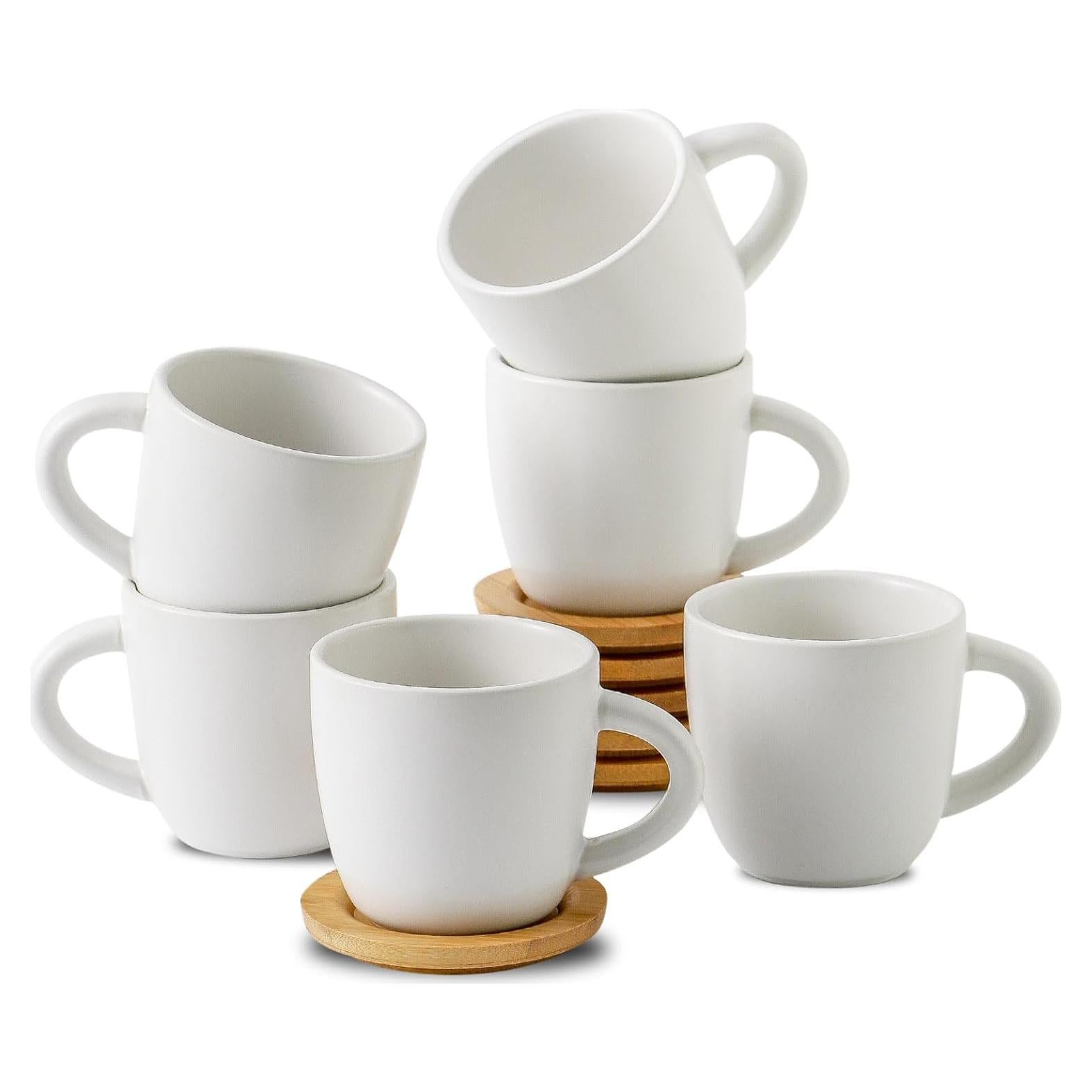 Juego de 6 Tazas de Cappuccino Hasense 177 ml Cerámica Blanca