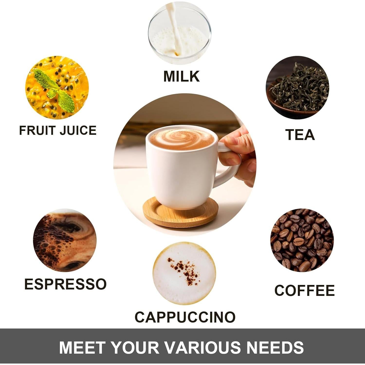 Juego de 6 Tazas de Cappuccino Hasense 177 ml Cerámica Blanca