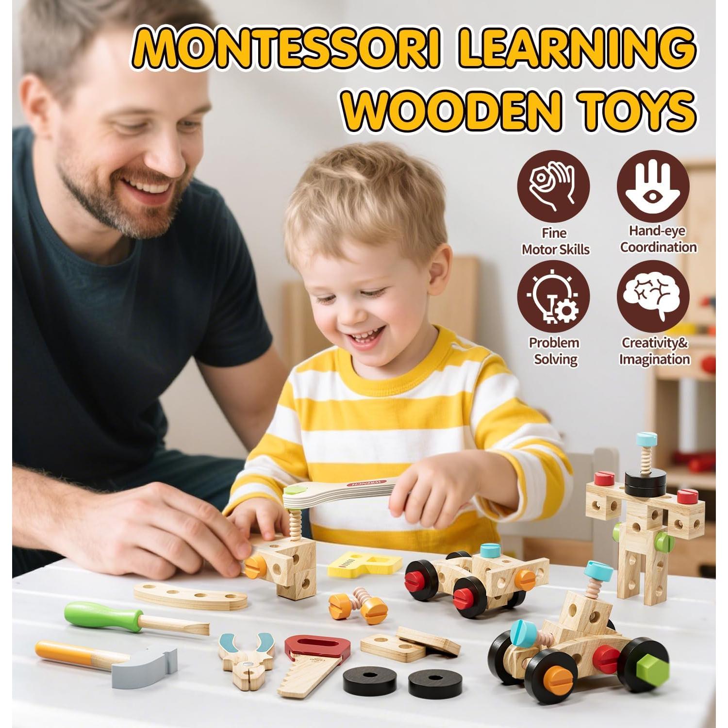 Juego de Herramientas de Madera Lehoo Castle para Niños 3-5 Años