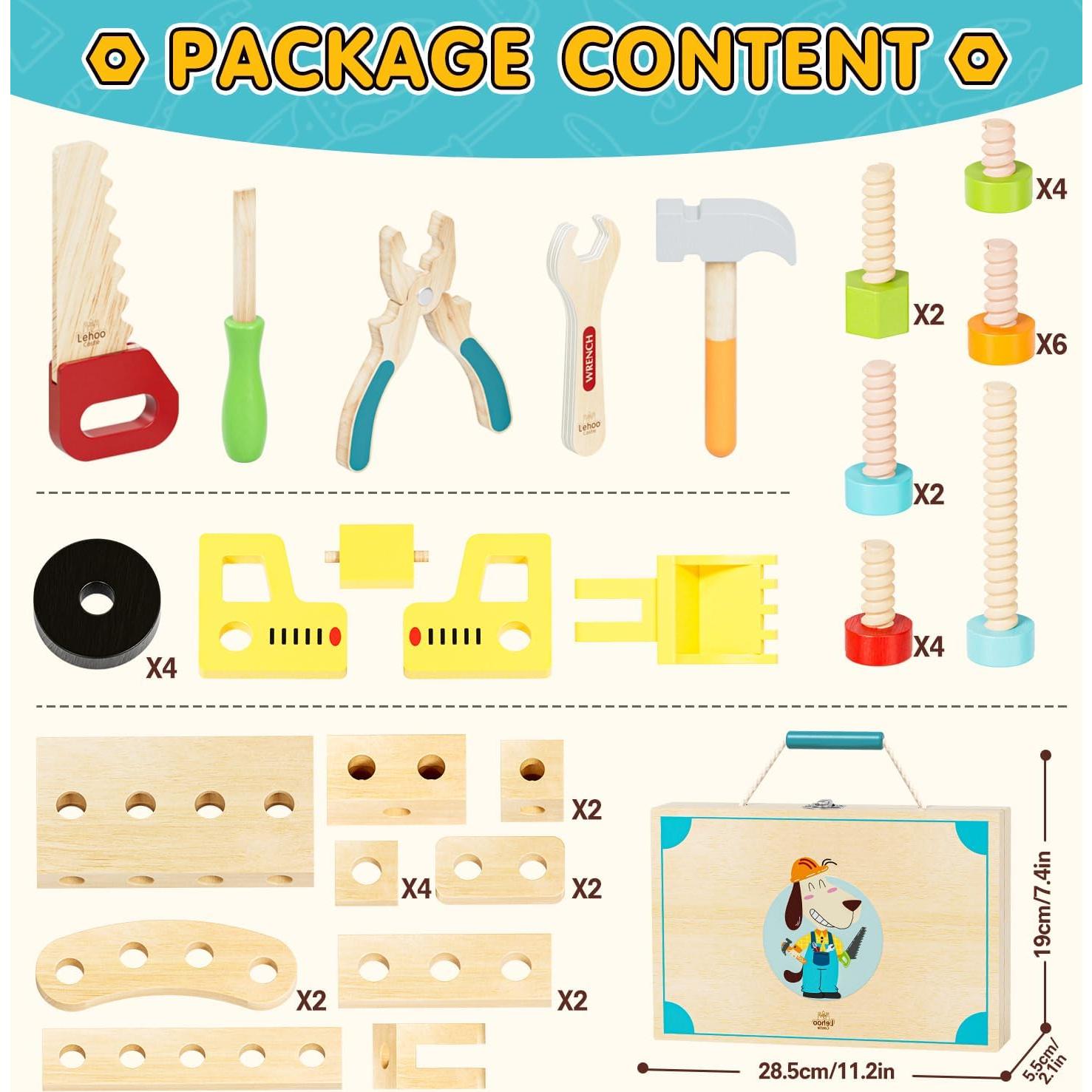 Juego de Herramientas de Madera Lehoo Castle para Niños 3-5 Años