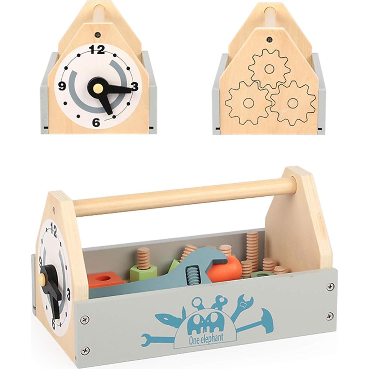 Caja de Herramientas de Madera Toywoo 34 Piezas para Niños 3+