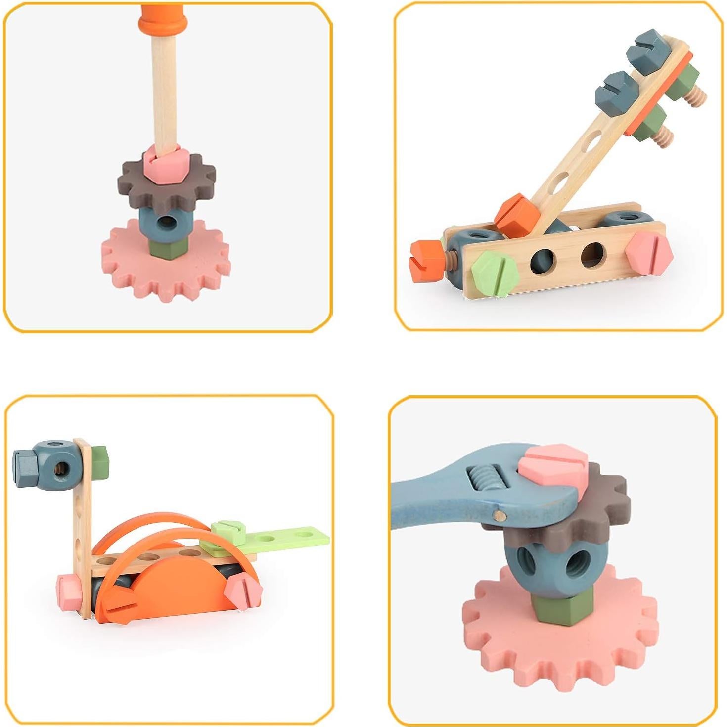 Caja de Herramientas de Madera Toywoo 34 Piezas para Niños 3+