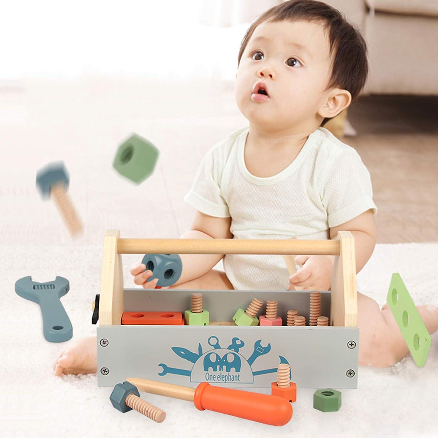 Caja de Herramientas de Madera Toywoo 34 Piezas para Niños 3+