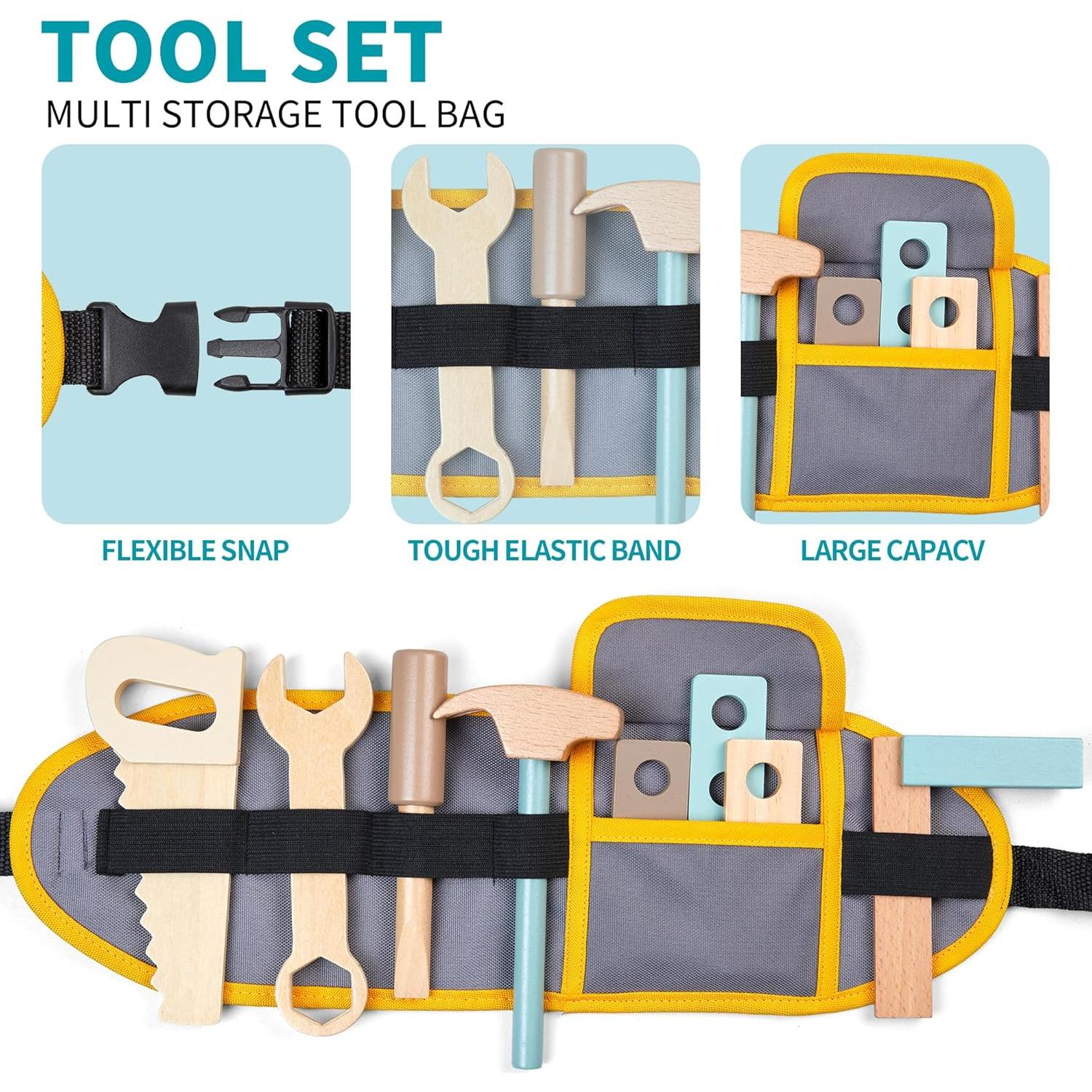 Banco de Herramientas de Madera Medoga para Niños 3-5 Años