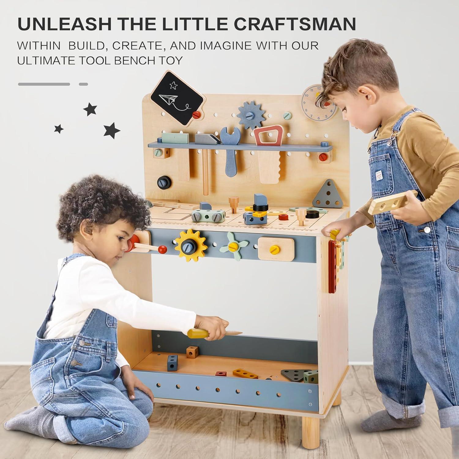 Banco de Trabajo de Madera Deluxe Jinhua con 69 Piezas