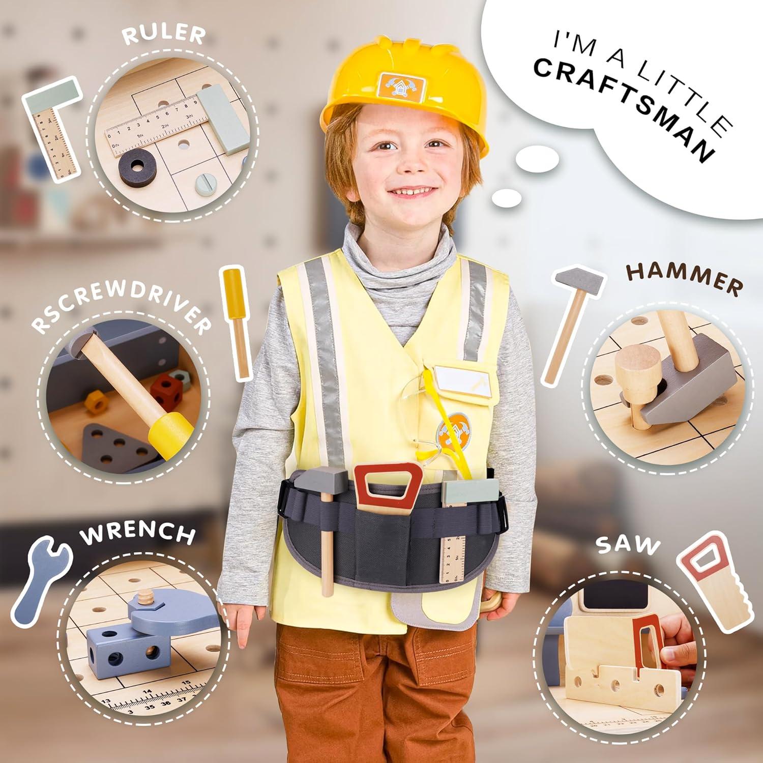 Banco de Trabajo de Madera Deluxe Jinhua con 69 Piezas