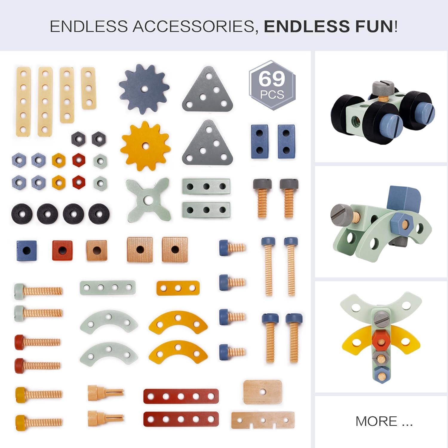 Banco de Trabajo de Madera Deluxe Jinhua con 69 Piezas