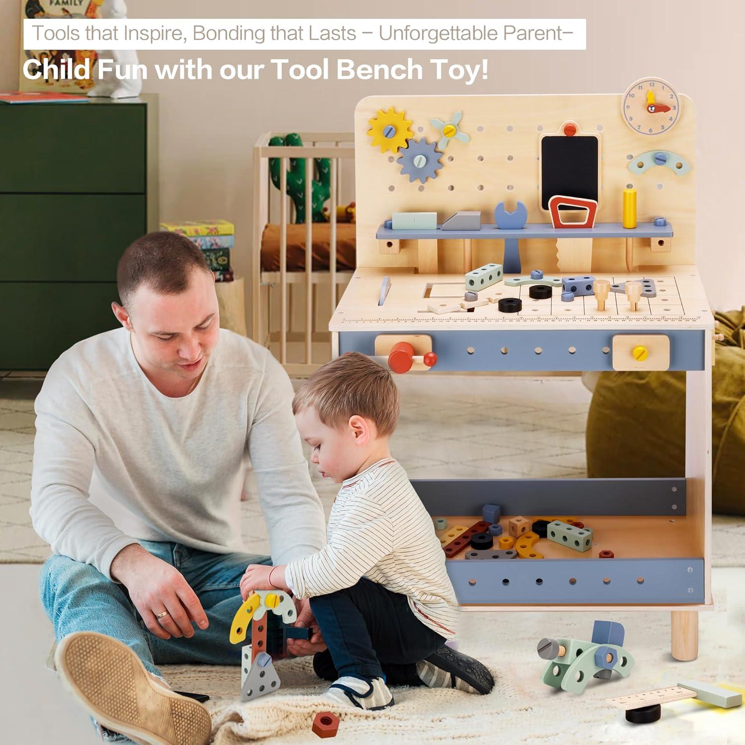 Banco de Trabajo de Madera Deluxe Jinhua con 69 Piezas