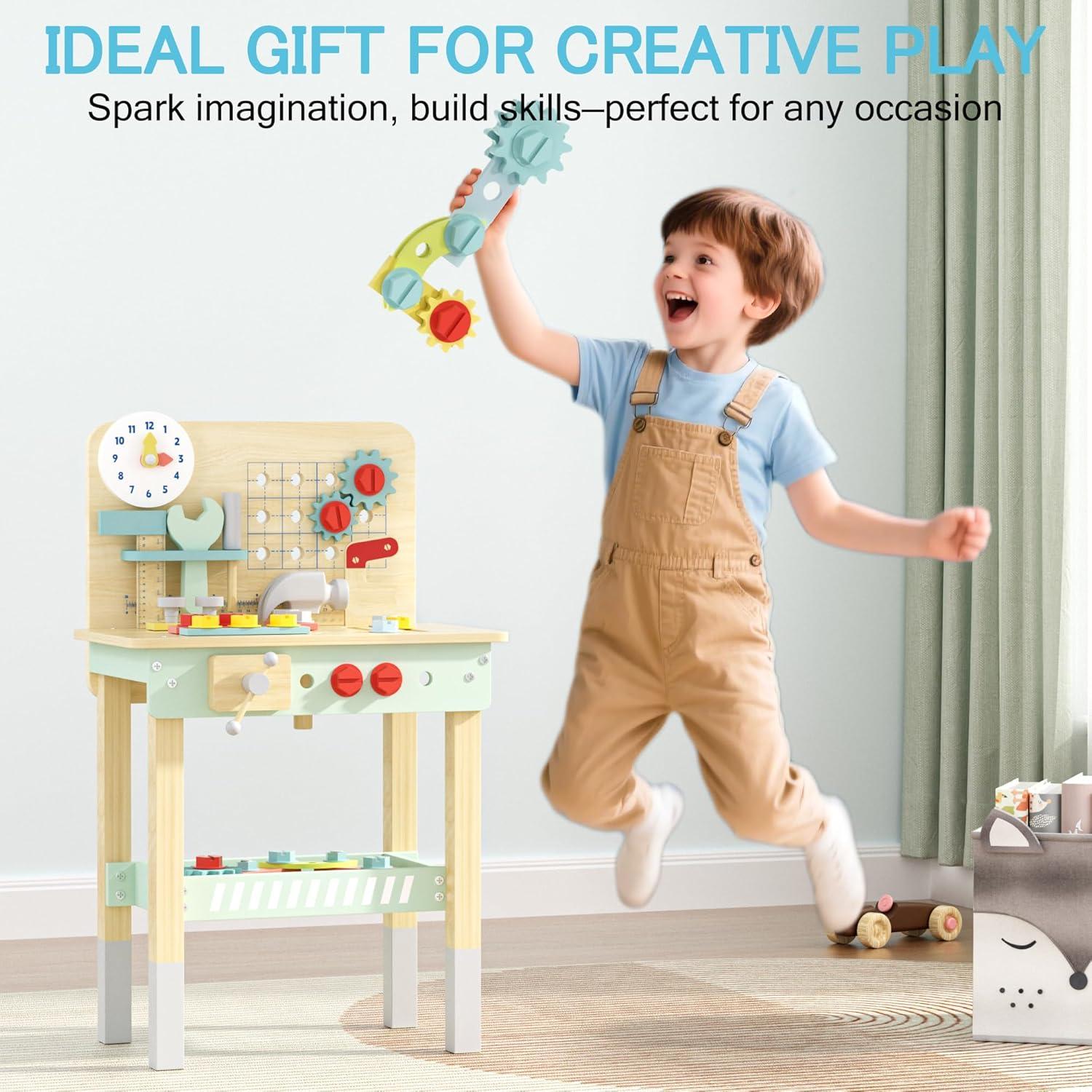 Banco de Trabajo de Madera para Niños Floisdace - Juguete Creativo