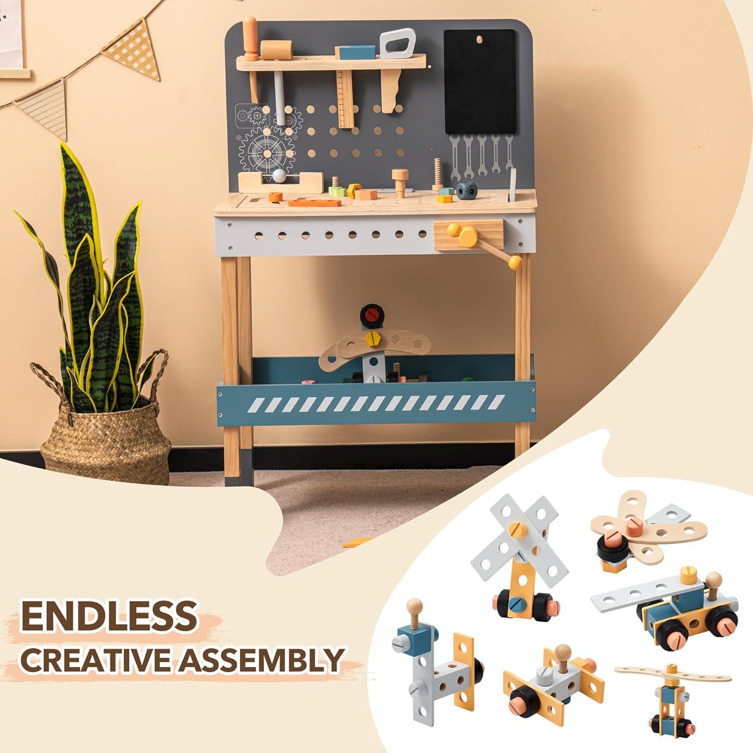 Banco de Trabajo de Madera ROBUD para Niños 3 a 7 Años