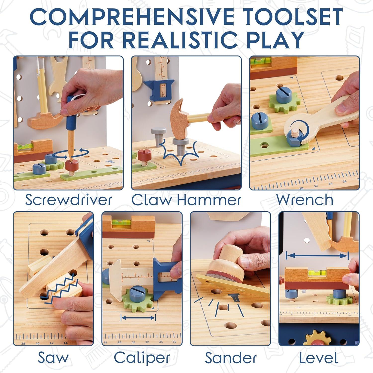 Banco de herramientas ROBOTIME para niños 53x28cm azul
