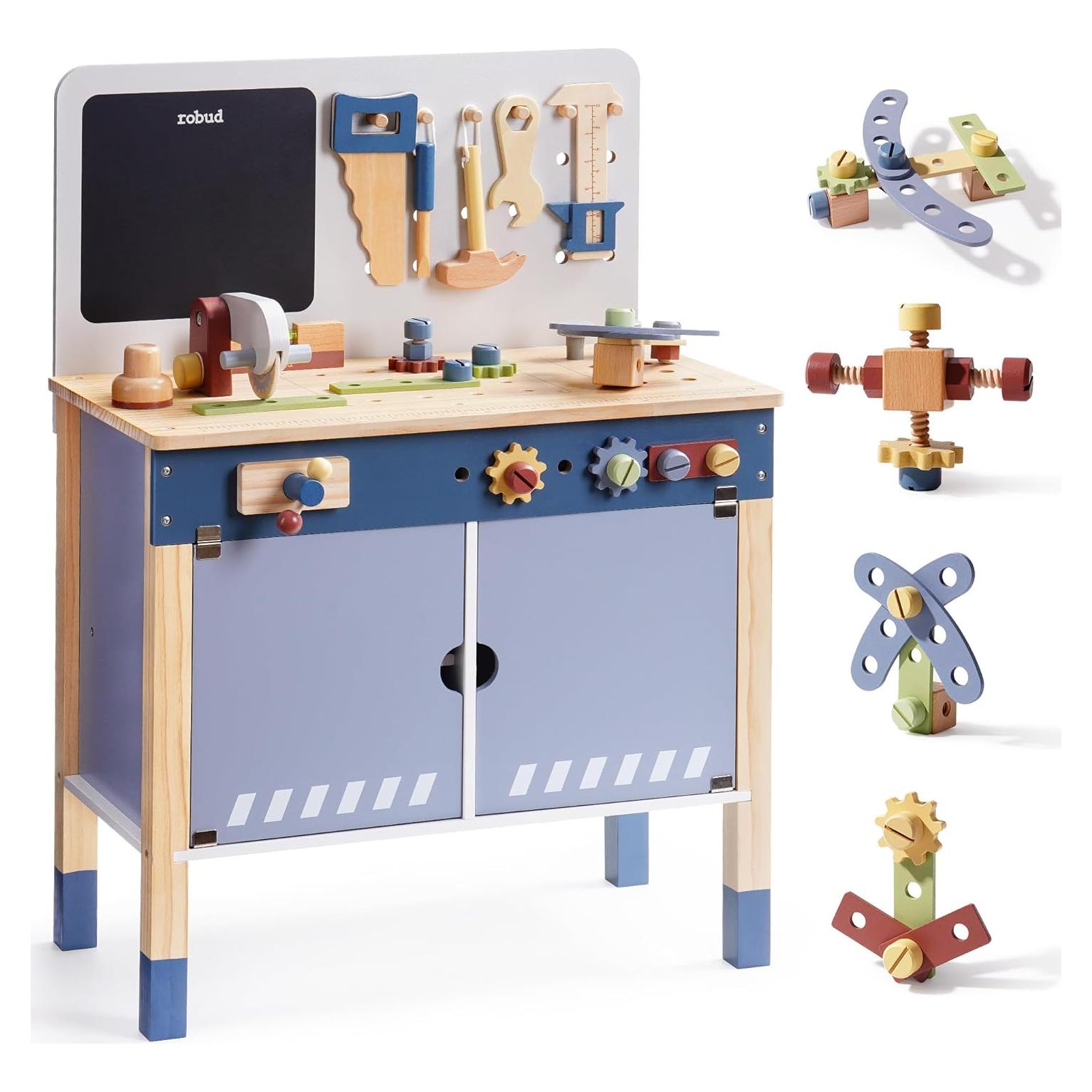 Banco de Trabajo de Madera ROBUD para Niños 3+ - Juguete Creativo