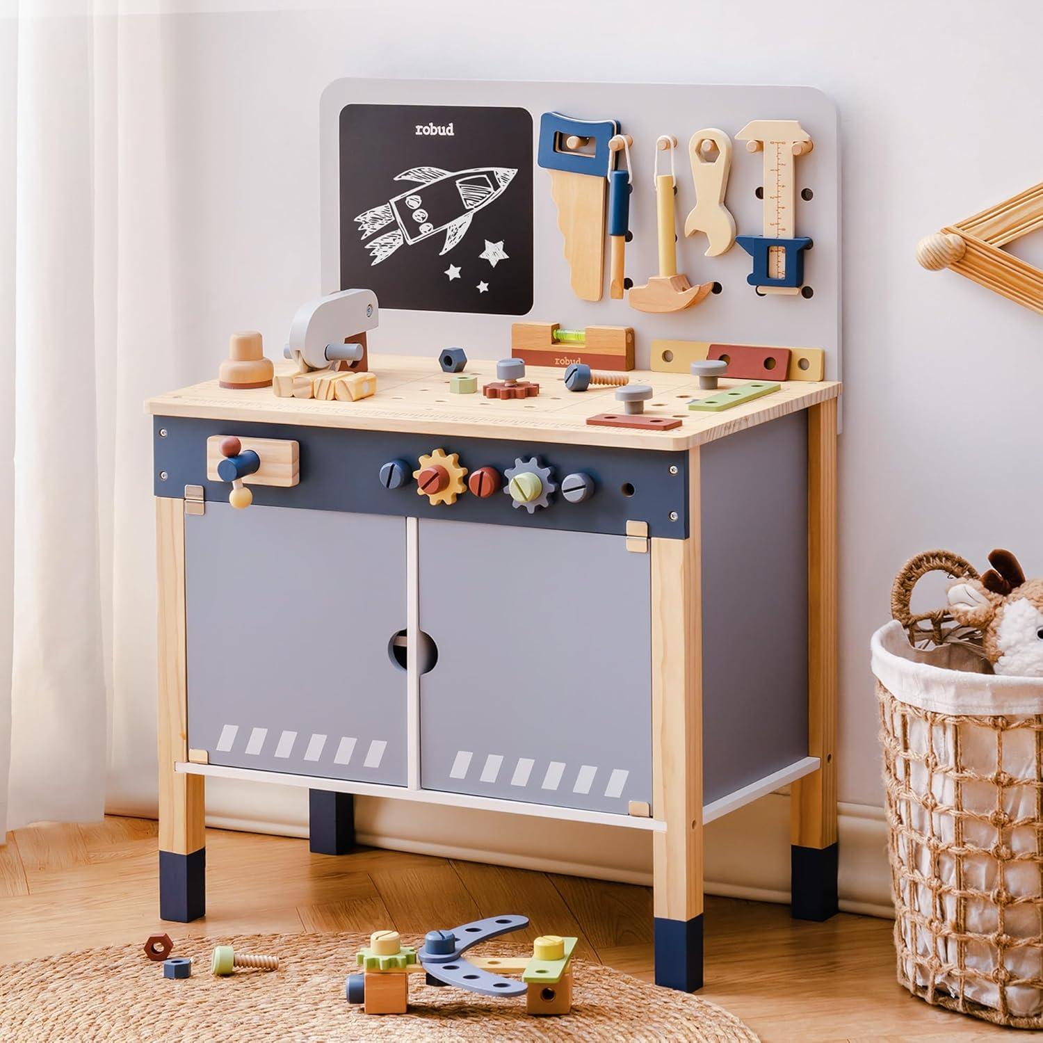 Banco de Trabajo de Madera ROBUD para Niños 3+ - Juguete Creativo