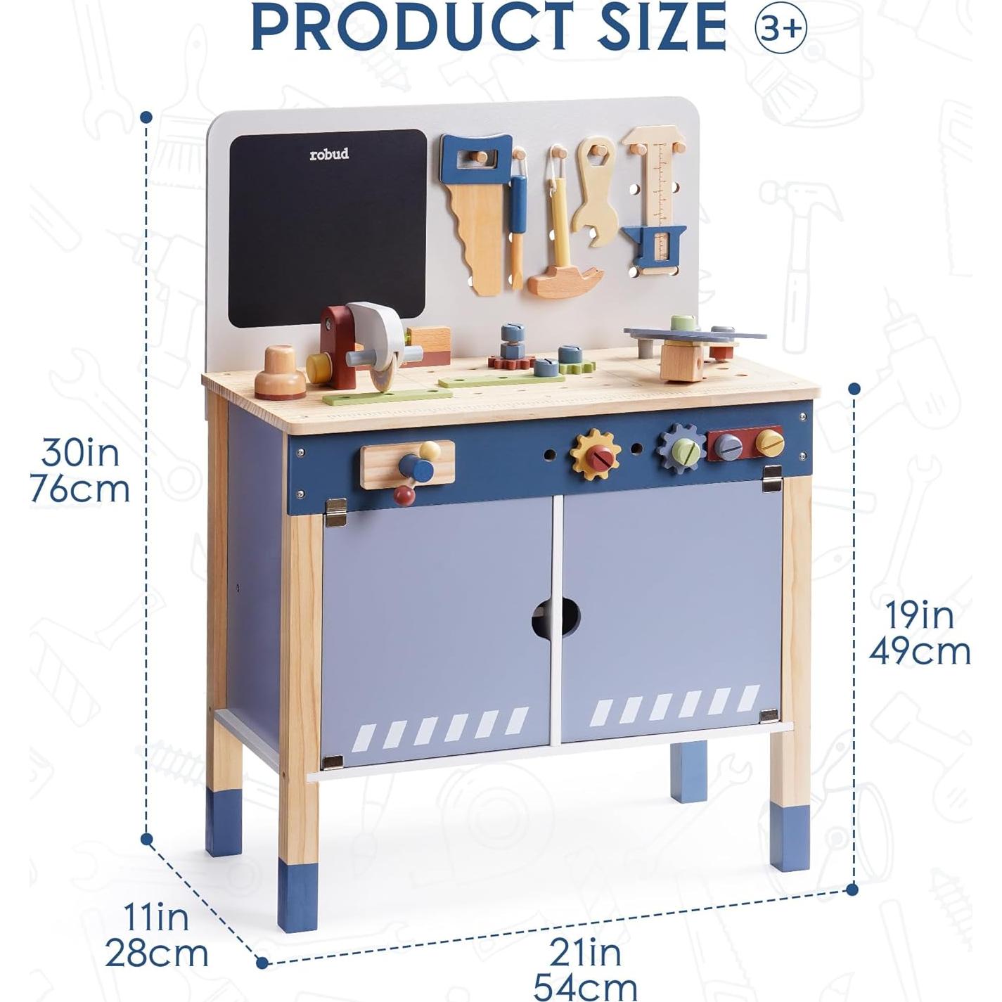 Banco de Trabajo de Madera ROBUD para Niños 3+ - Juguete Creativo