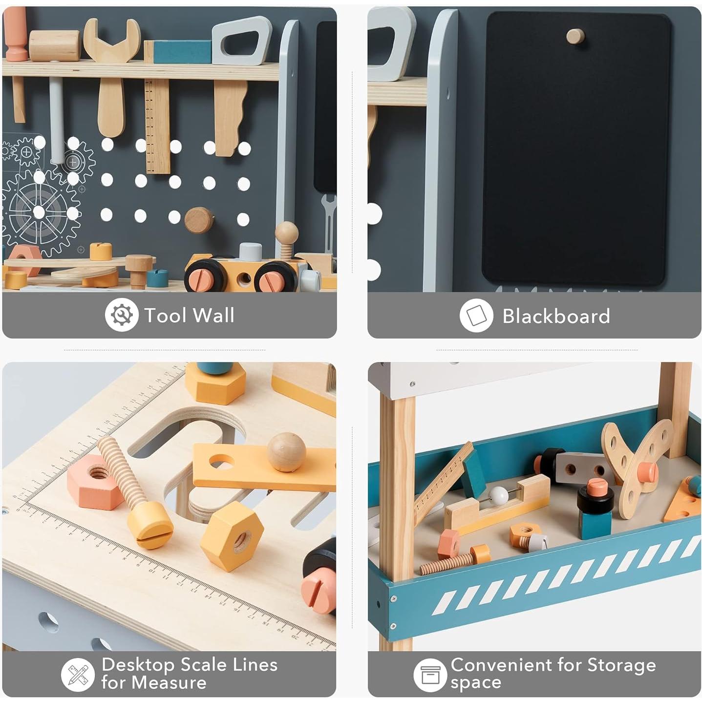 Banco de herramientas de madera ROBOTIME para niños 3-8 años