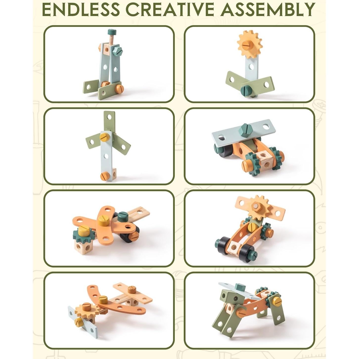 Banco de Trabajo de Madera ROBUD para Niños 3+ Años con Herramientas