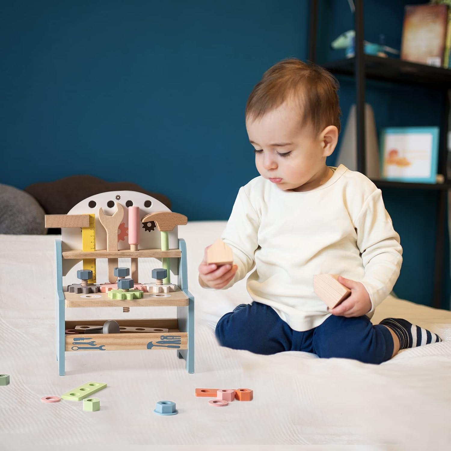 Banco de Herramientas de Madera ROBOTIME para Niños 1-10 Años