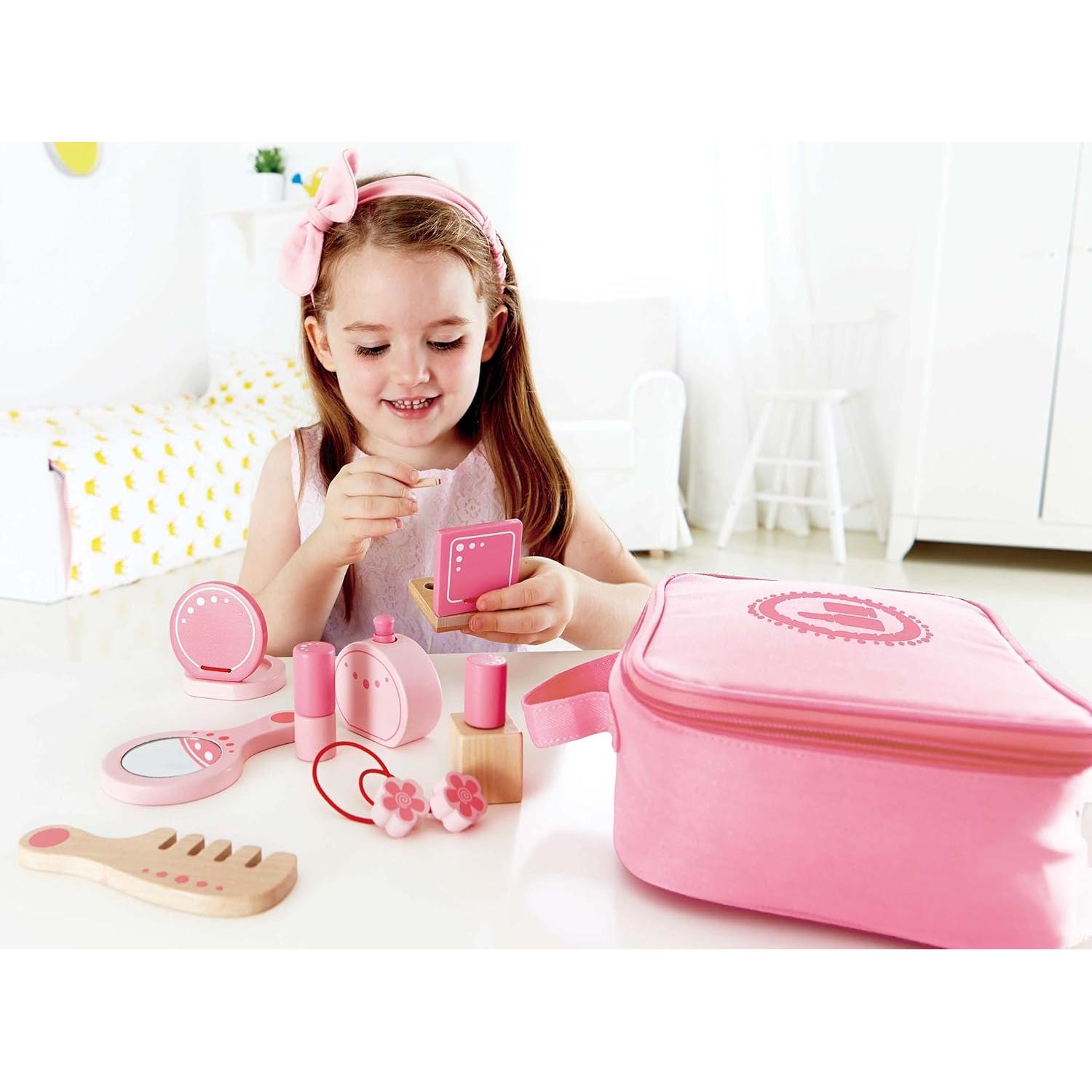 Juego de Belleza de Madera Hape - Accesorios de Maquillaje 11 Piezas