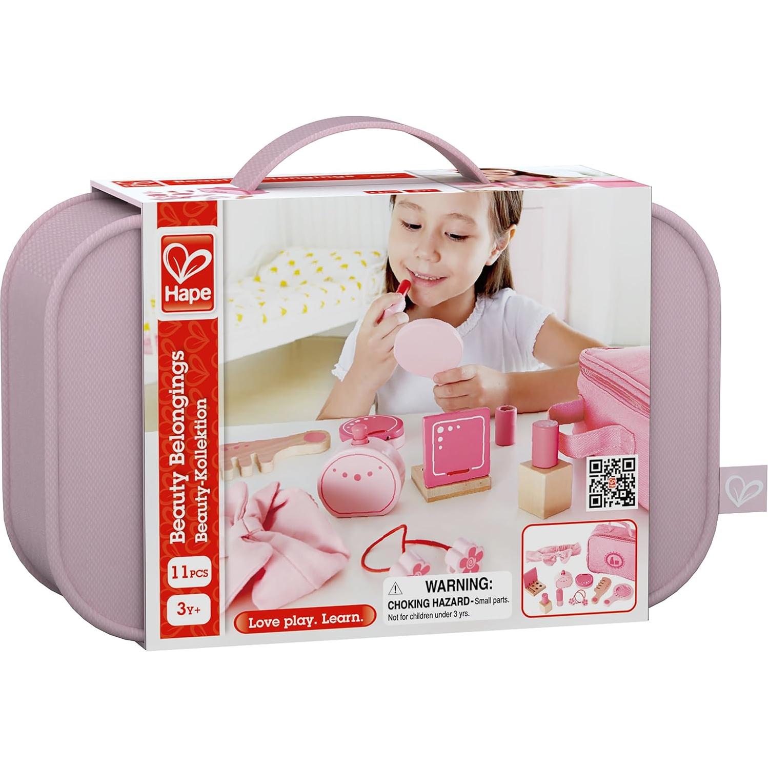 Juego de Belleza de Madera Hape - Accesorios de Maquillaje 11 Piezas