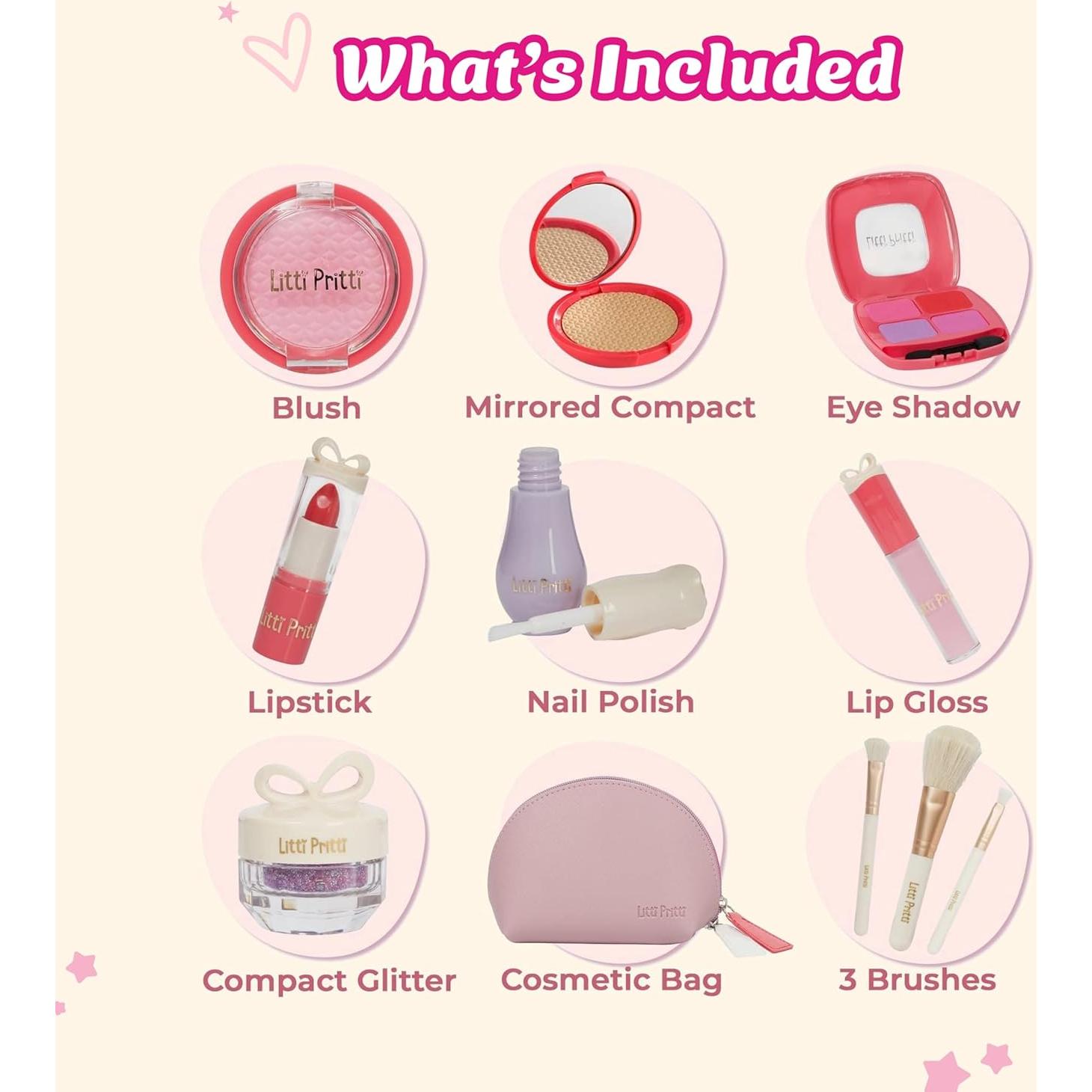 Set de Maquillaje de Juguete Litti Pritti 11 Piezas para Niñas