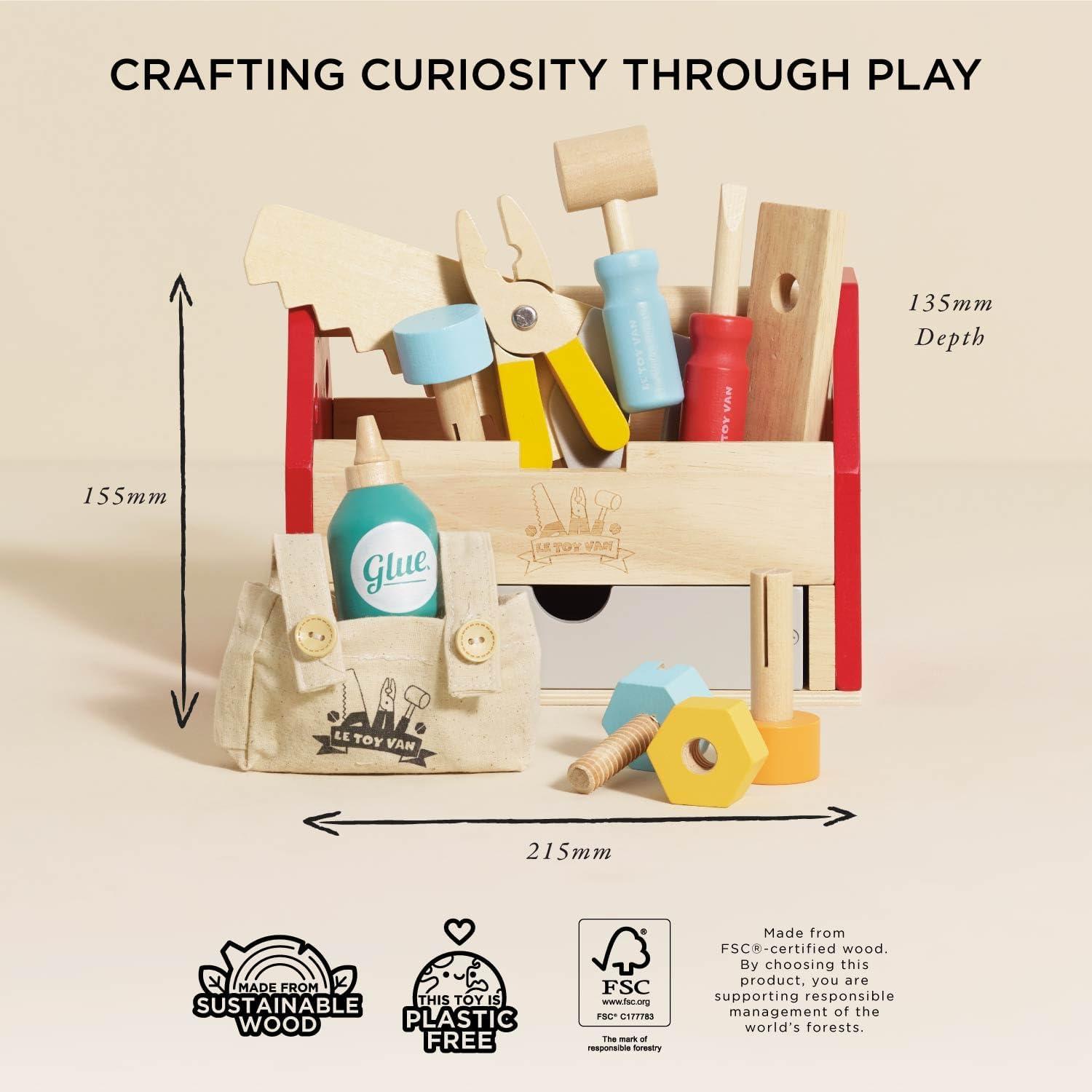 Juego de Caja de Herramientas de Madera Le Toy Van 12 Piezas