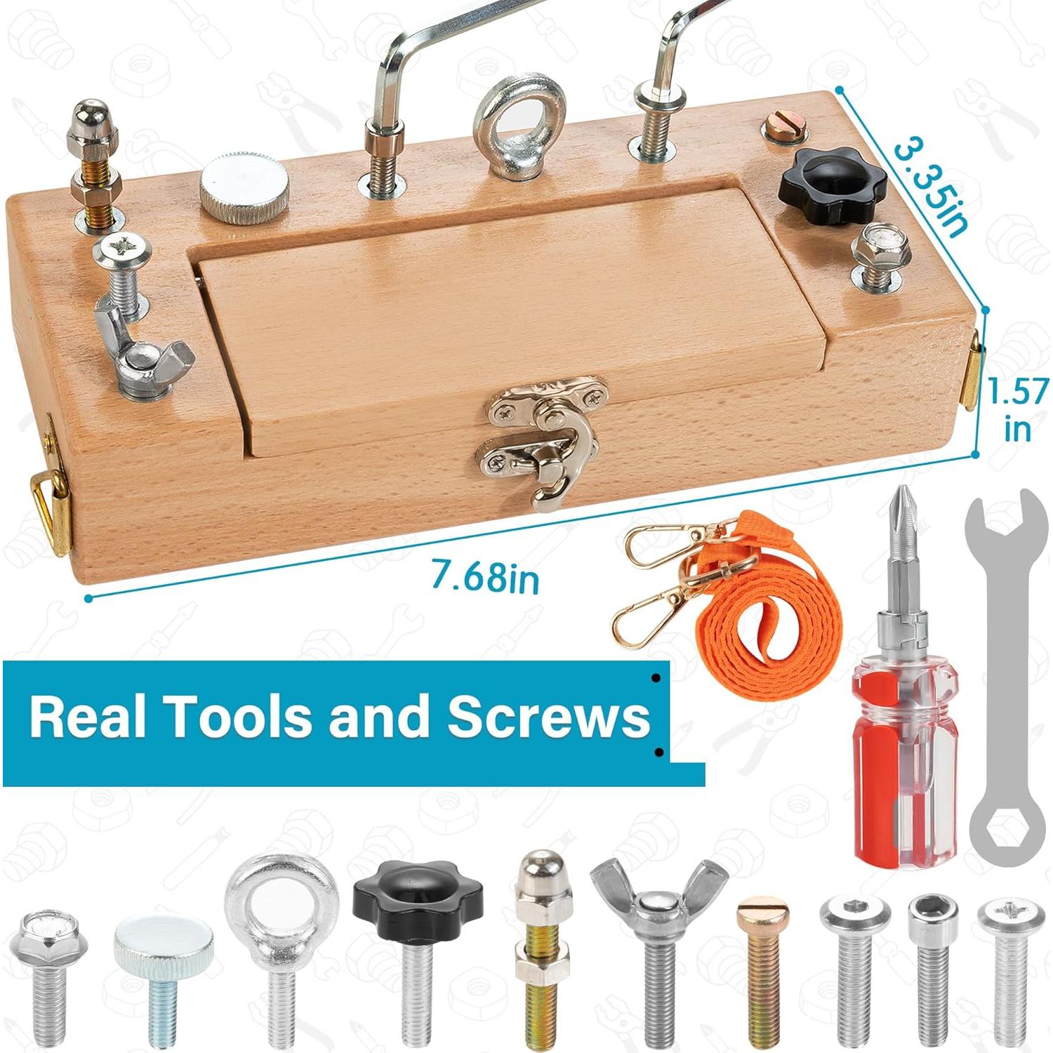 Juego de Destornillador Montessori WOODMAM con Caja de Almacenamiento