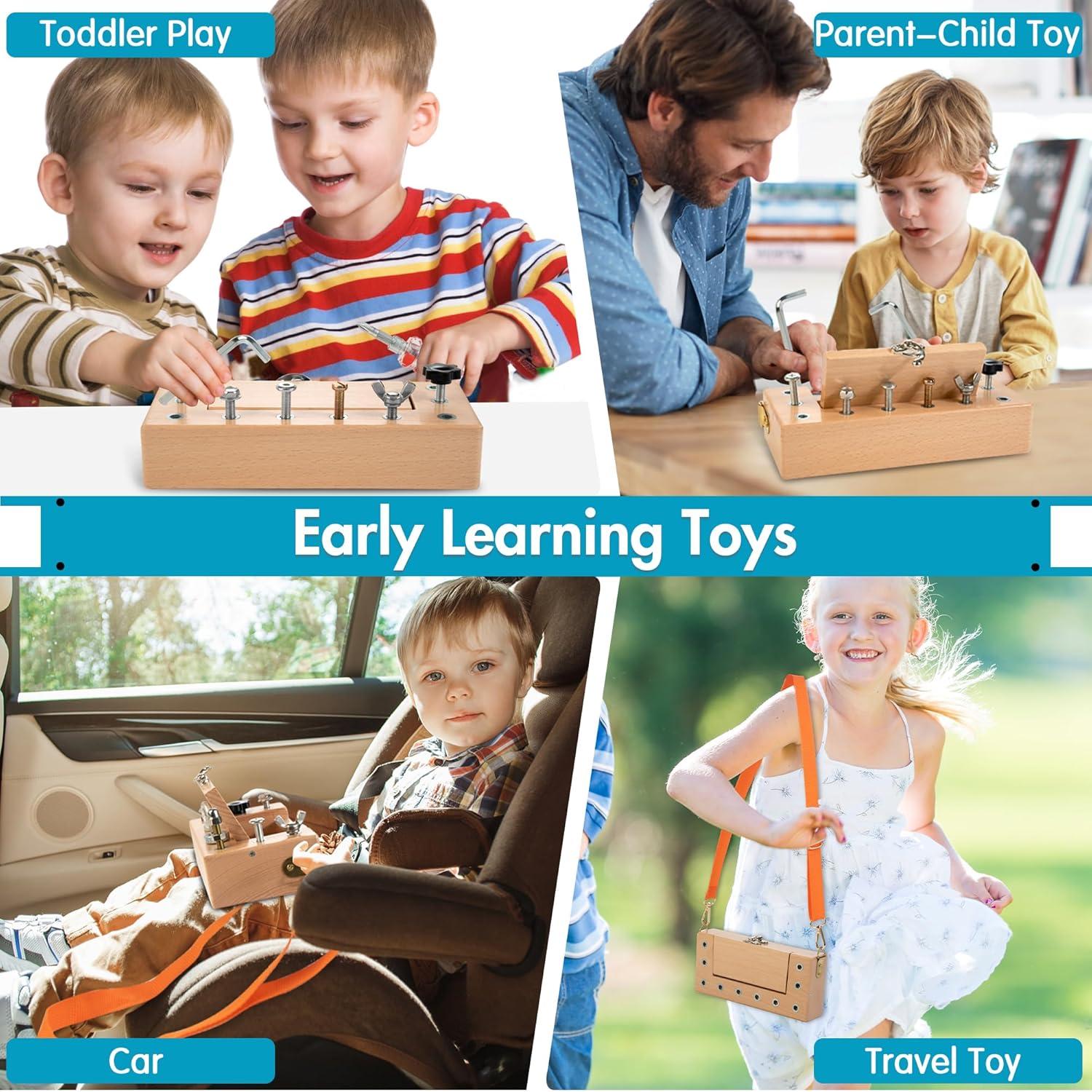 Juego de Destornillador Montessori WOODMAM con Caja de Almacenamiento