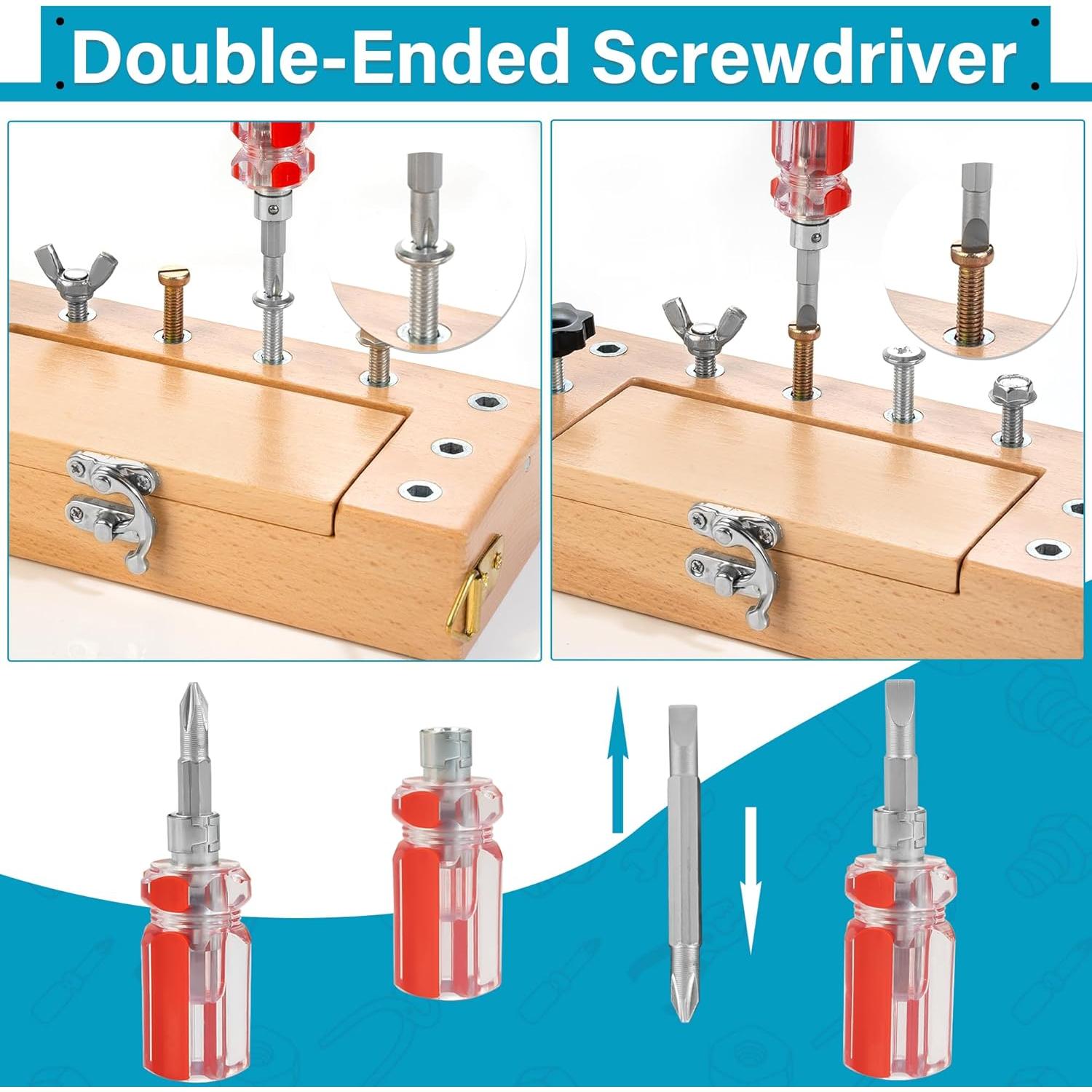 Juego de Destornillador Montessori WOODMAM con Caja de Almacenamiento