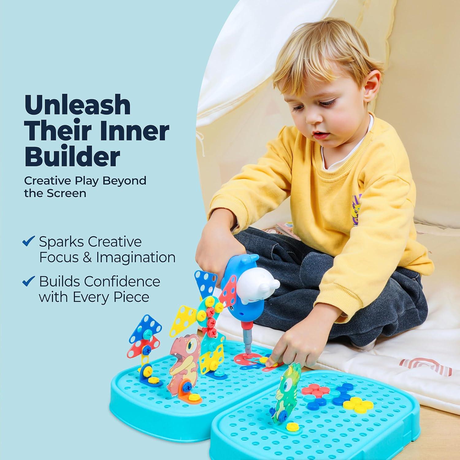 Juego de Taladro Eléctrico WITERUP 224 Piezas para Niños 3-8 Años