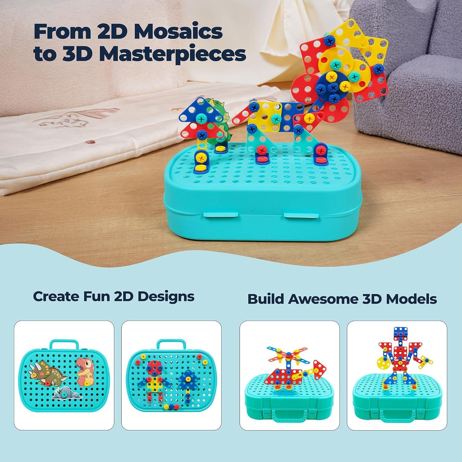 Juego de Taladro Eléctrico WITERUP 224 Piezas para Niños 3-8 Años