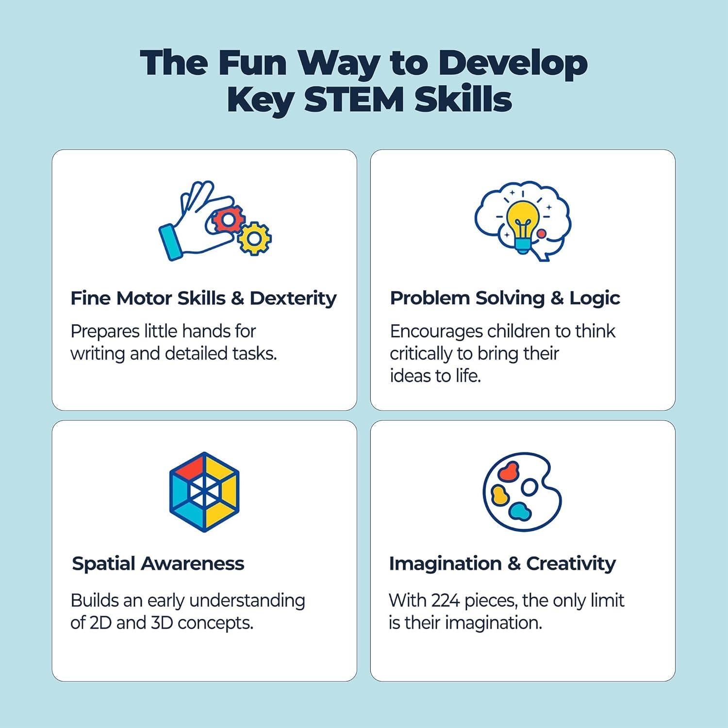 Juego de Taladro Eléctrico WITERUP 224 Piezas para Niños 3-8 Años