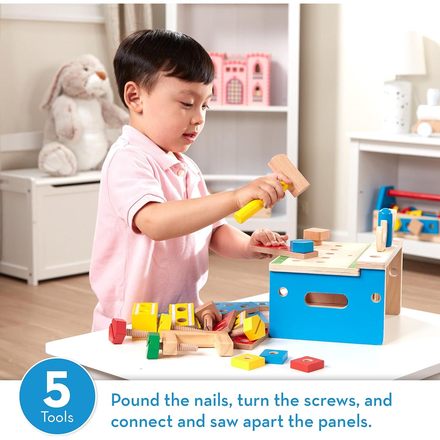 Banco de herramientas de madera Melissa & Doug - 32 piezas