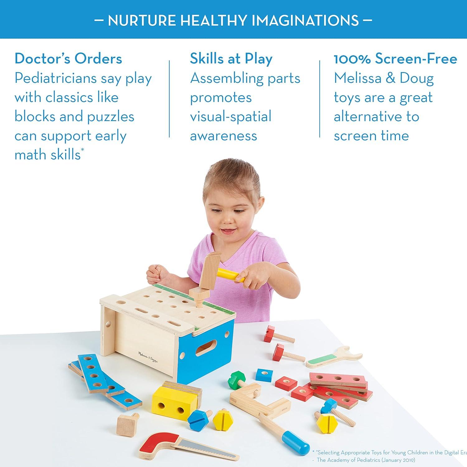 Banco de herramientas de madera Melissa & Doug - 32 piezas