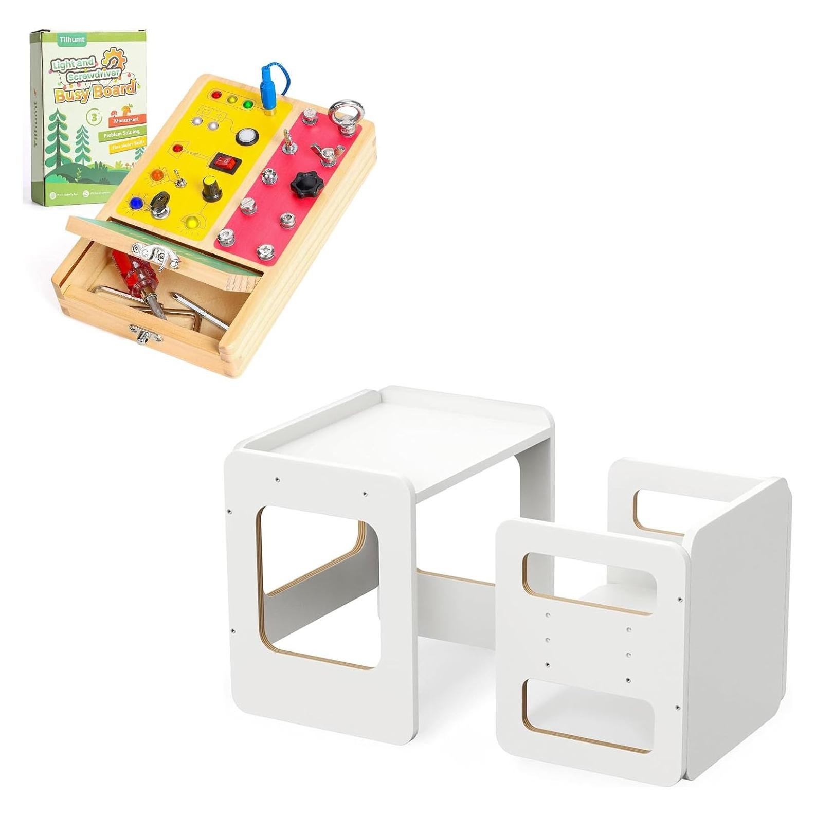 Tablero Ocupado Montessori Tilhumt 2-en-1 con Luz LED