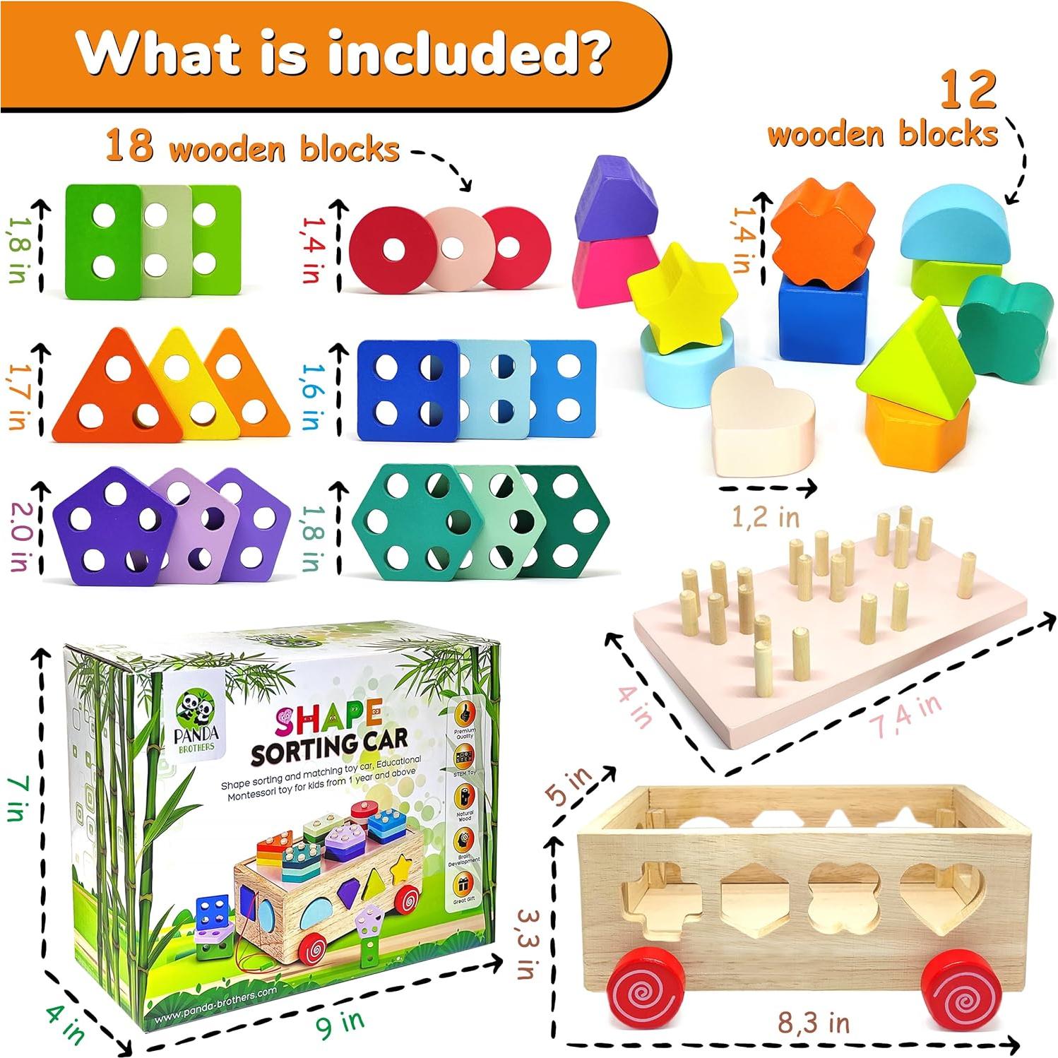 Conjunto de Juguetes Montessori Panda Brothers - Tablero y Clasificador