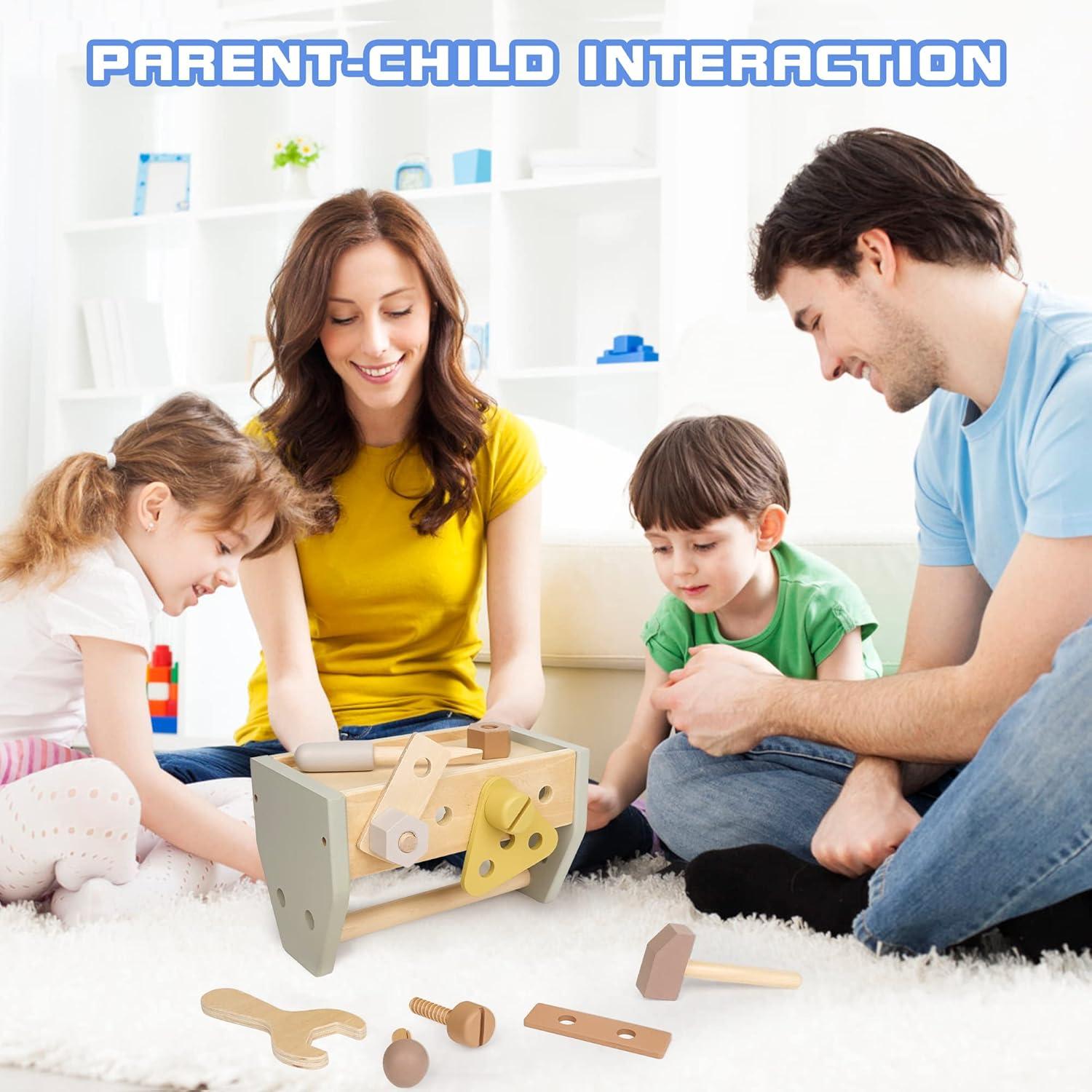 Kit de Herramientas Montessori para Niños - Caja de Madera Amarilla