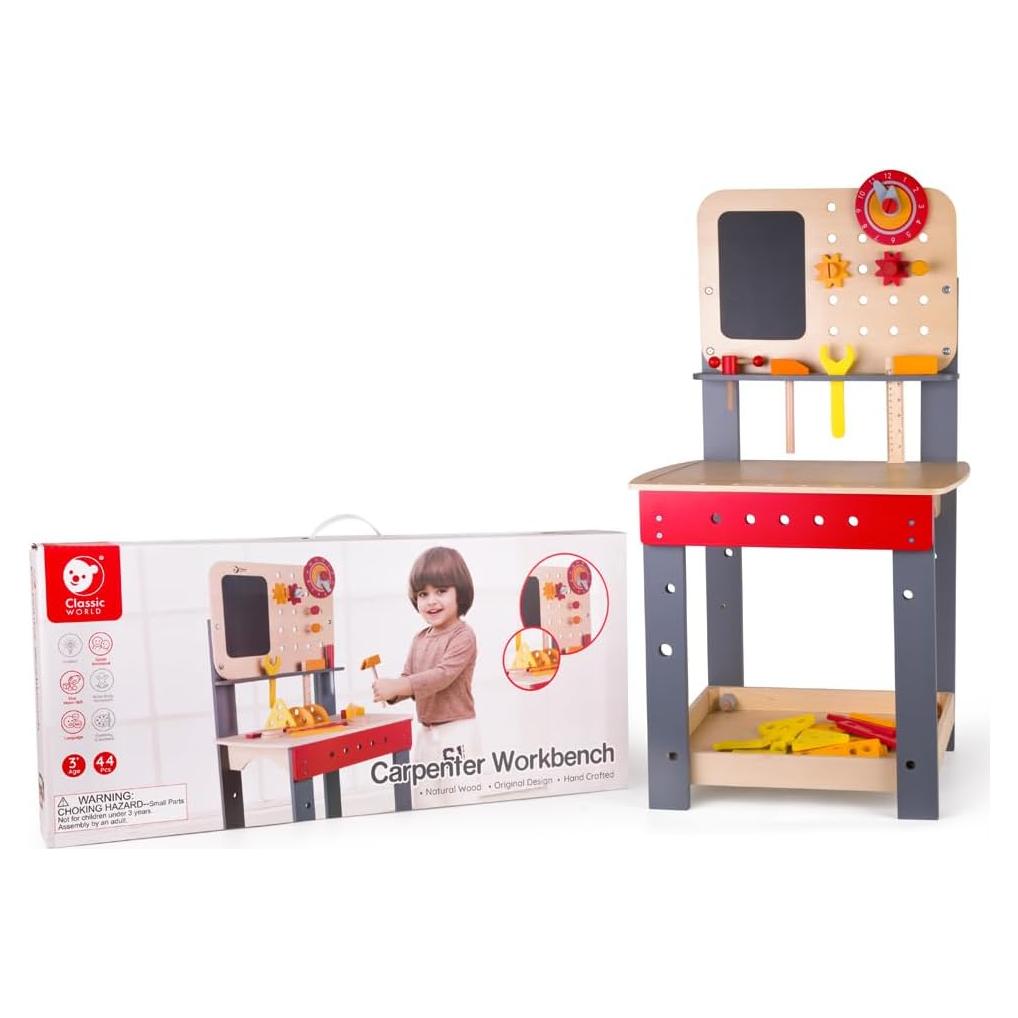 Banco de Trabajo Classic World con Herramientas de Madera 50.8x35.6x94 cm
