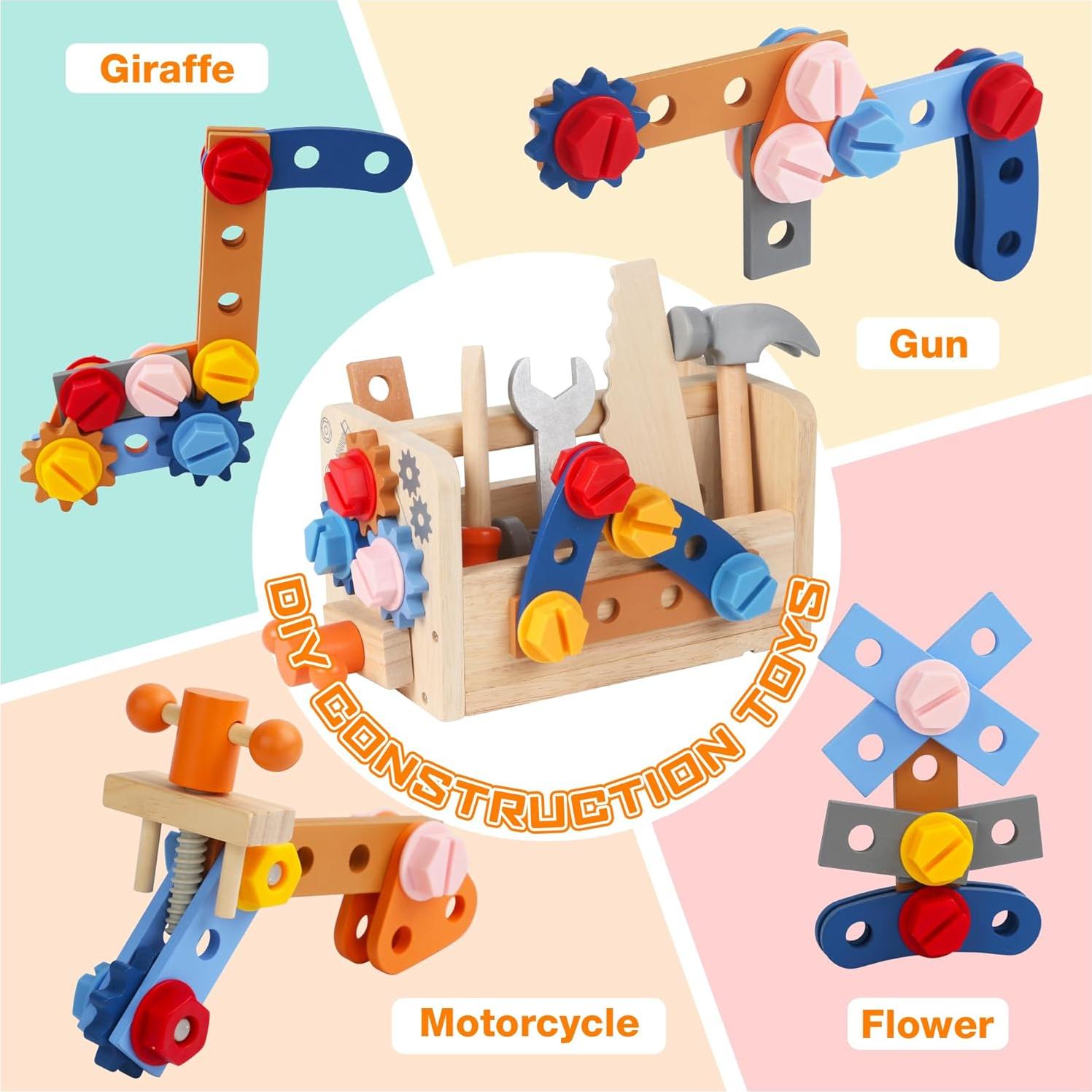 Juego de Herramientas de Madera Totatatree 36PCS para Niños 3+ Años
