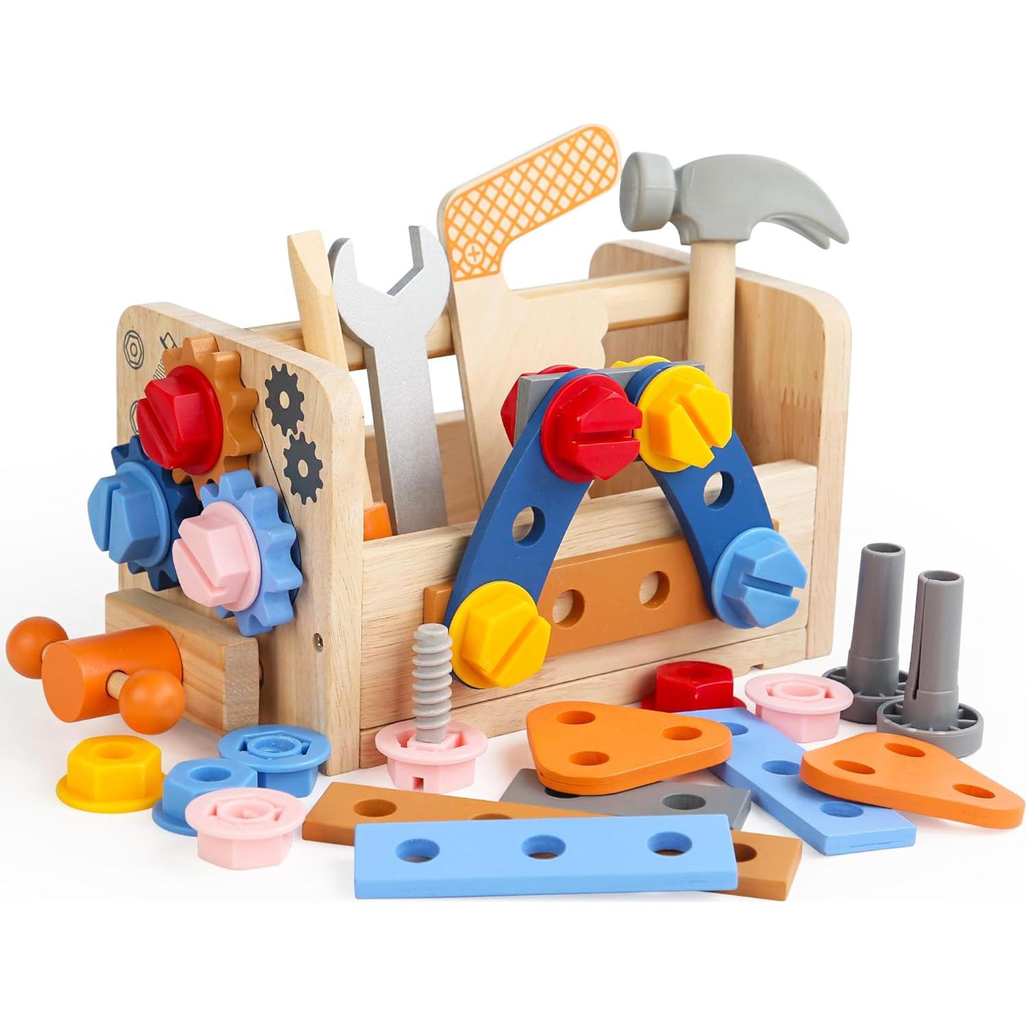 Juego de Herramientas de Madera Totatatree 36PCS para Niños 3+ Años