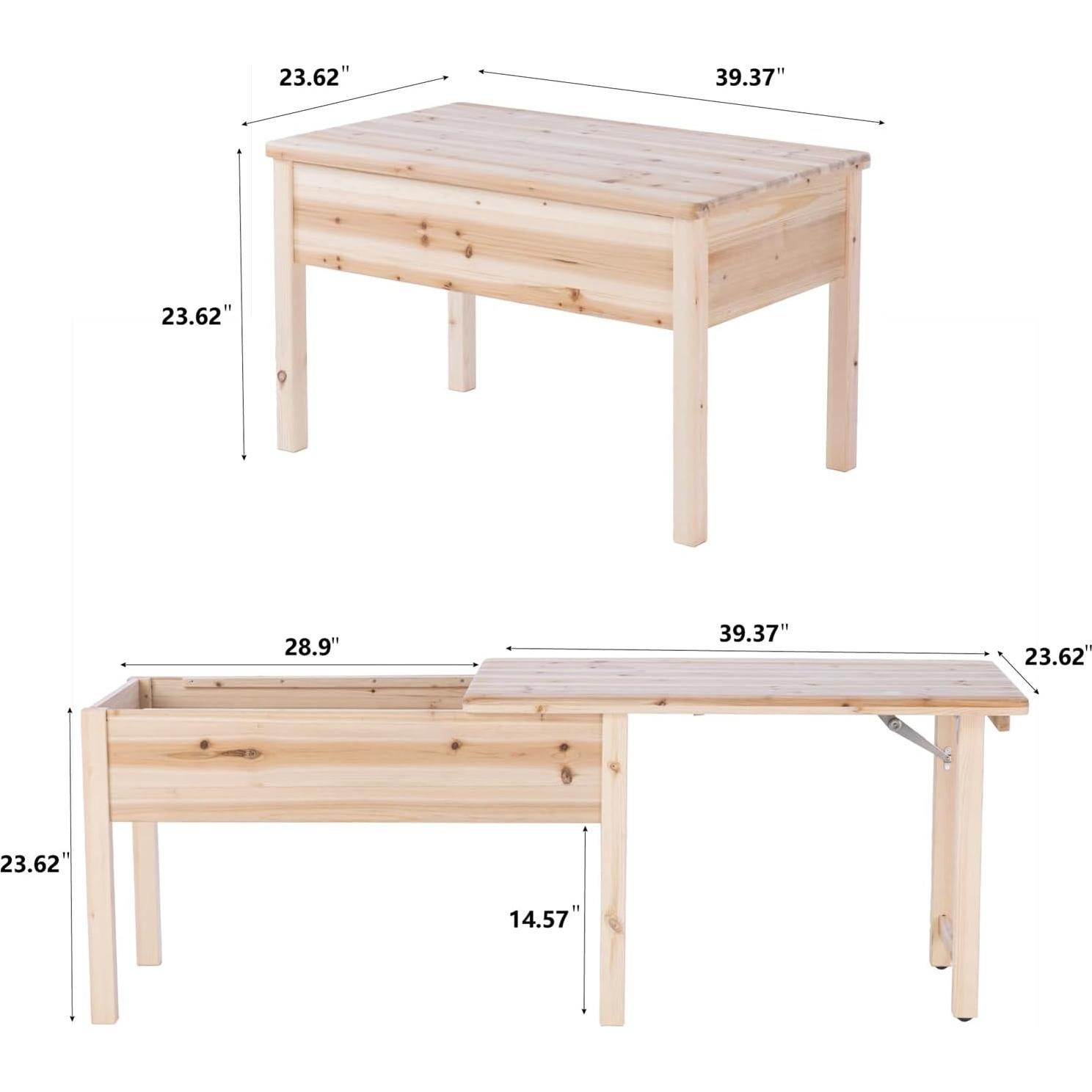 Mesa Sensorial BIRASIL para Niños de Madera Natural 100x60 cm