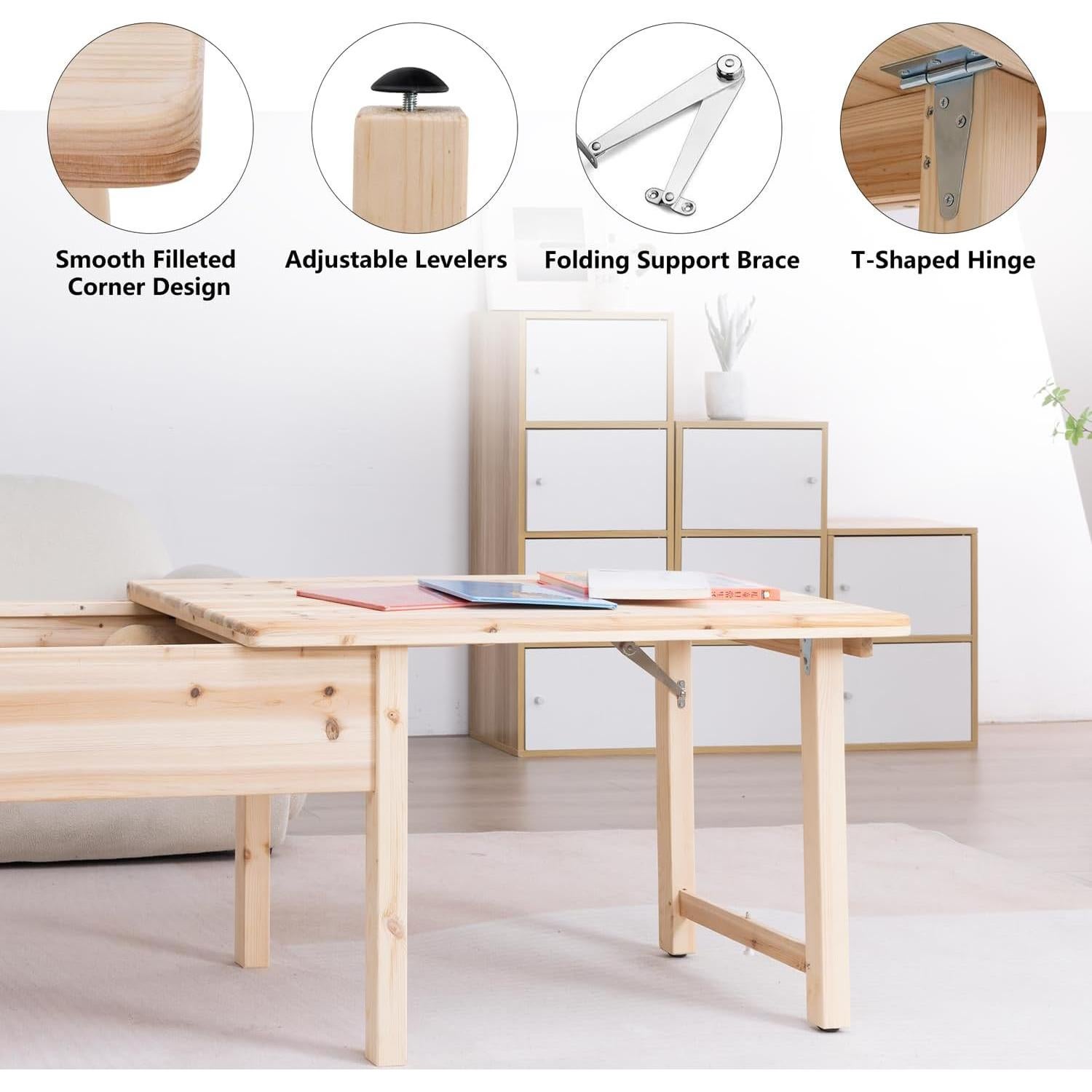 Mesa Sensorial BIRASIL para Niños de Madera Natural 100x60 cm