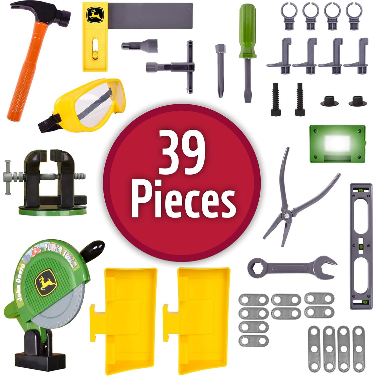 Banco de Trabajo para Niños John Deere con 39 Herramientas