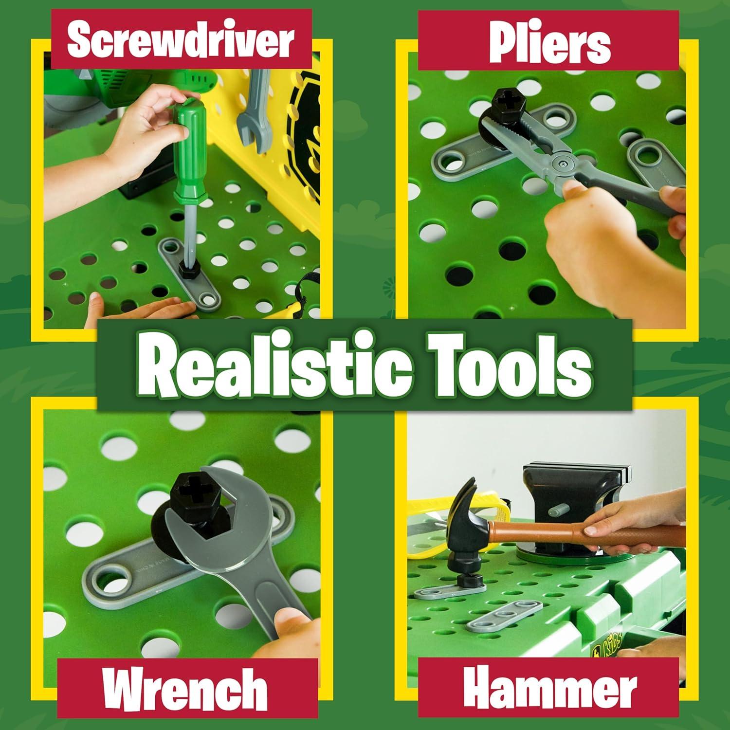 Banco de Trabajo para Niños John Deere con 39 Herramientas