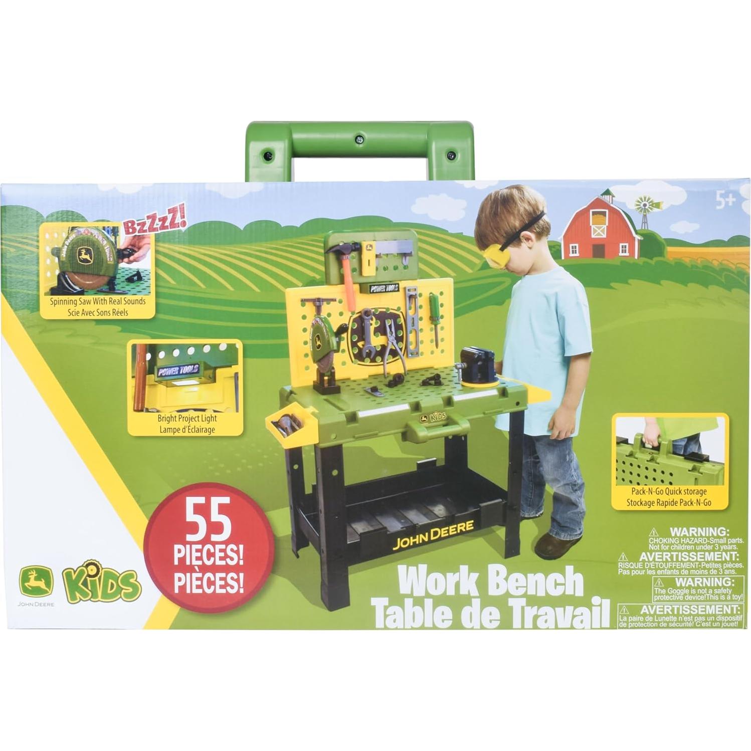 Banco de Trabajo para Niños John Deere con 39 Herramientas