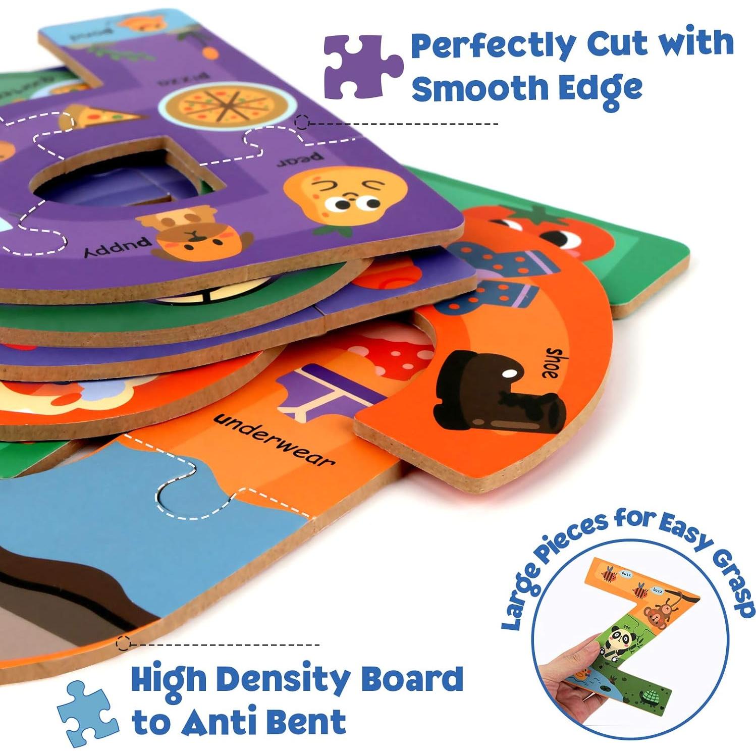 Rompecabezas de Alfabeto de Madera SYNARRY para Niños 3+