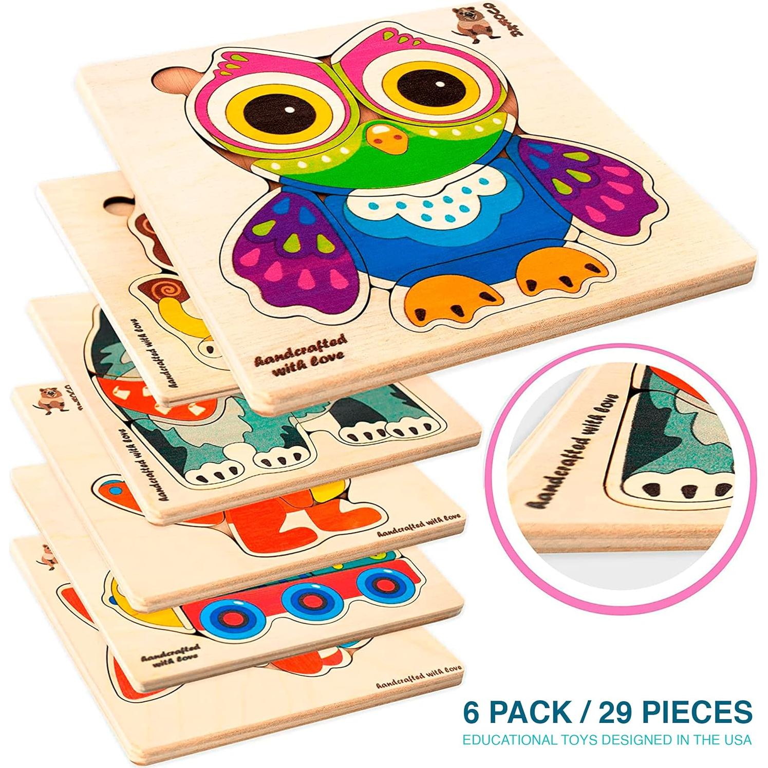 Puzzles de Madera Quokka 6 Piezas para Niños 3 a 4 Años