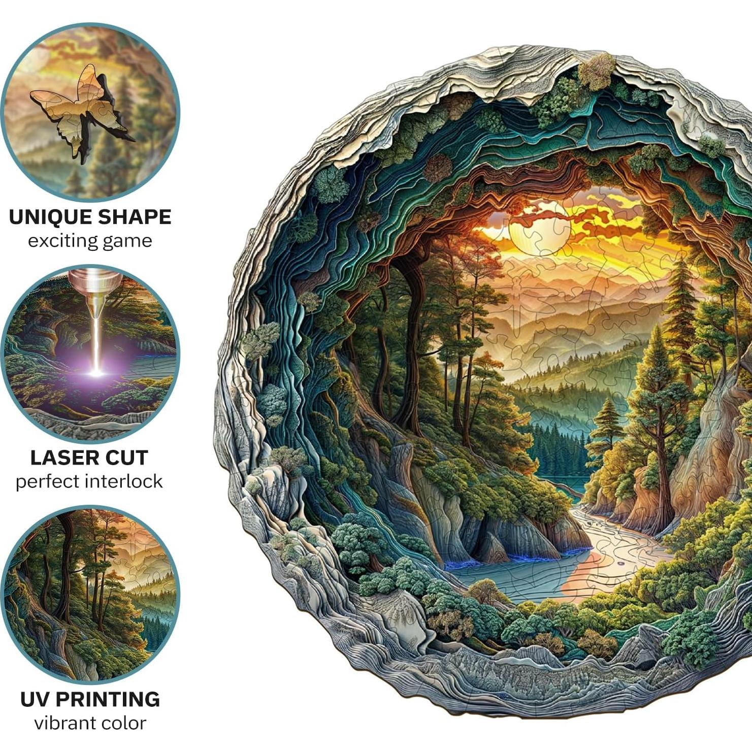 Rompecabezas de Madera Jigfoxy 3D Bosque Animal 100 Piezas