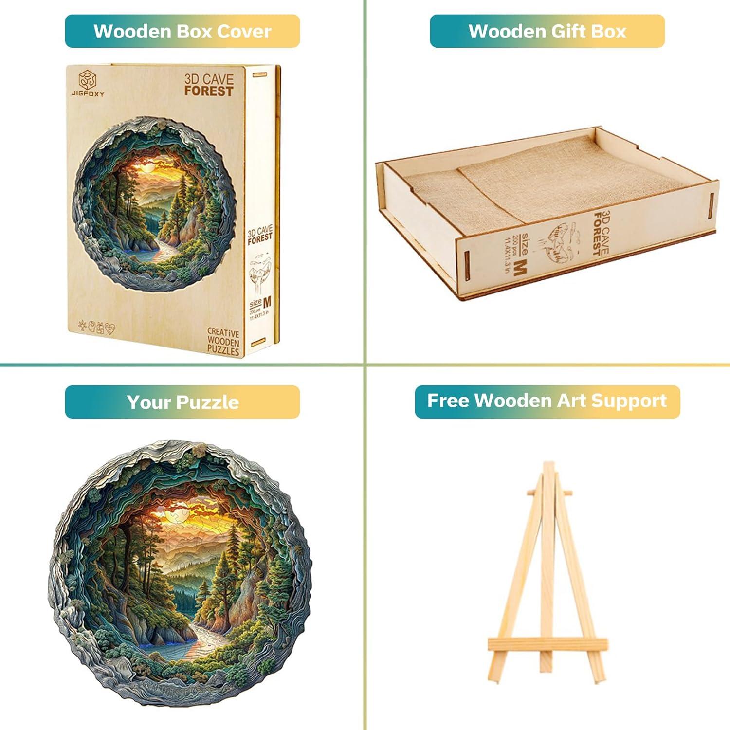 Rompecabezas de Madera Jigfoxy 3D Bosque Animal 100 Piezas