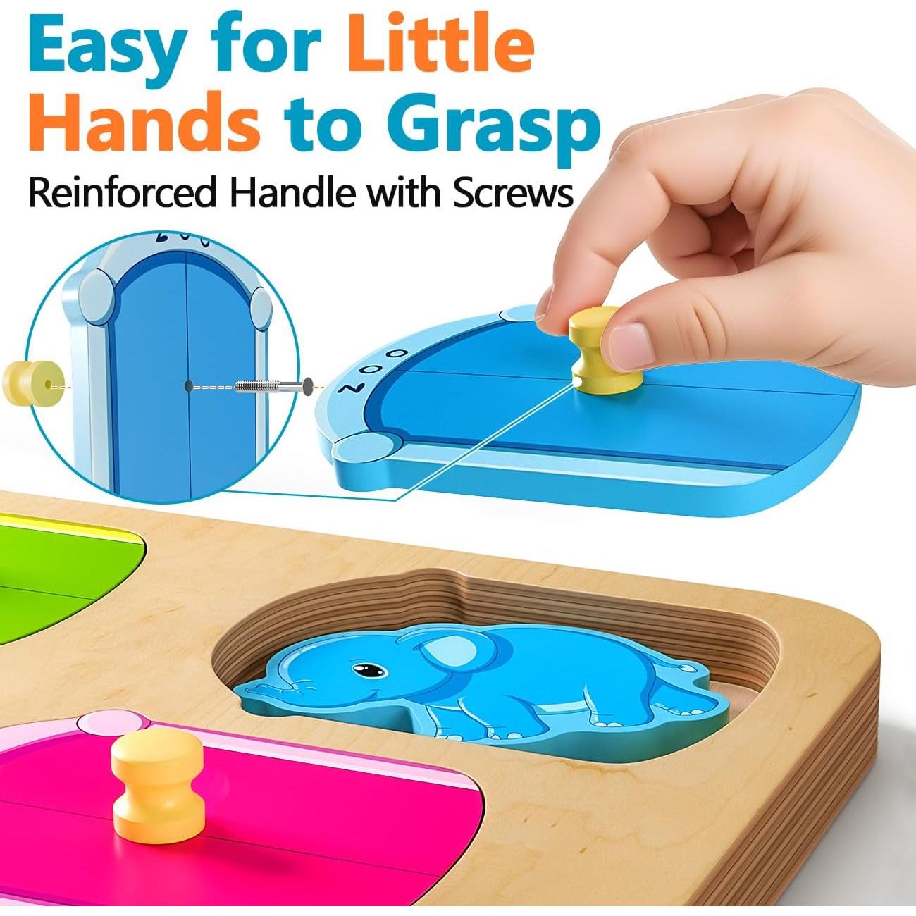 Rompecabezas de Madera EDUJOY para Niños 1-3 Años - Animales